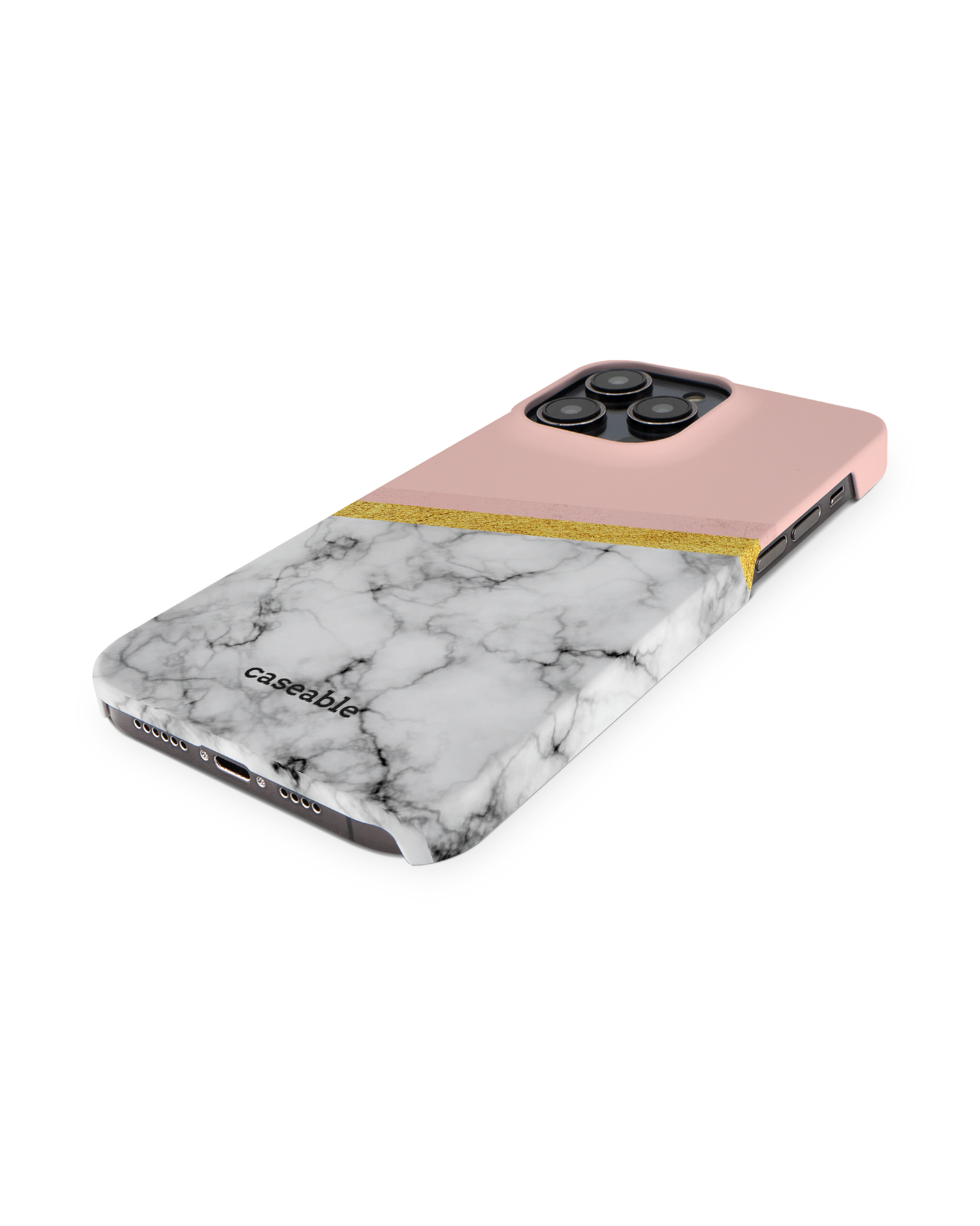 Marble Slice Hard Shell Phone Case for Apple iPhone 14 Pro Max: Perspective view