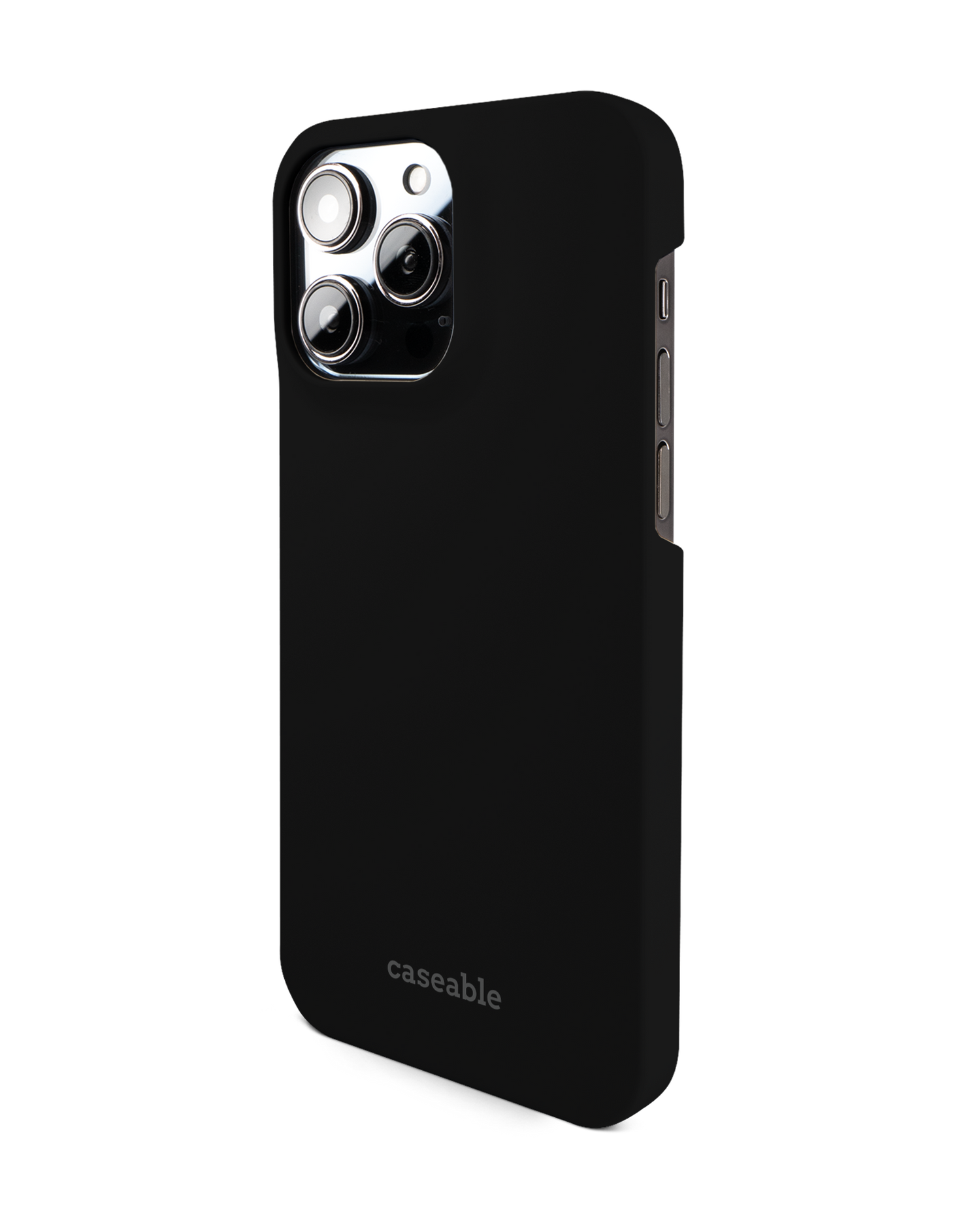 BLACK Hard Shell Phone Case for Apple iPhone 14 Pro Max: View from the right side