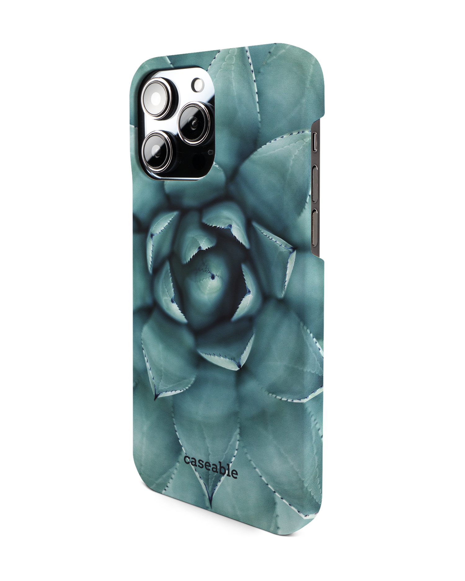 Beautiful Succulent Hard Shell Phone Case for Apple iPhone 14 Pro Max: View from the right side