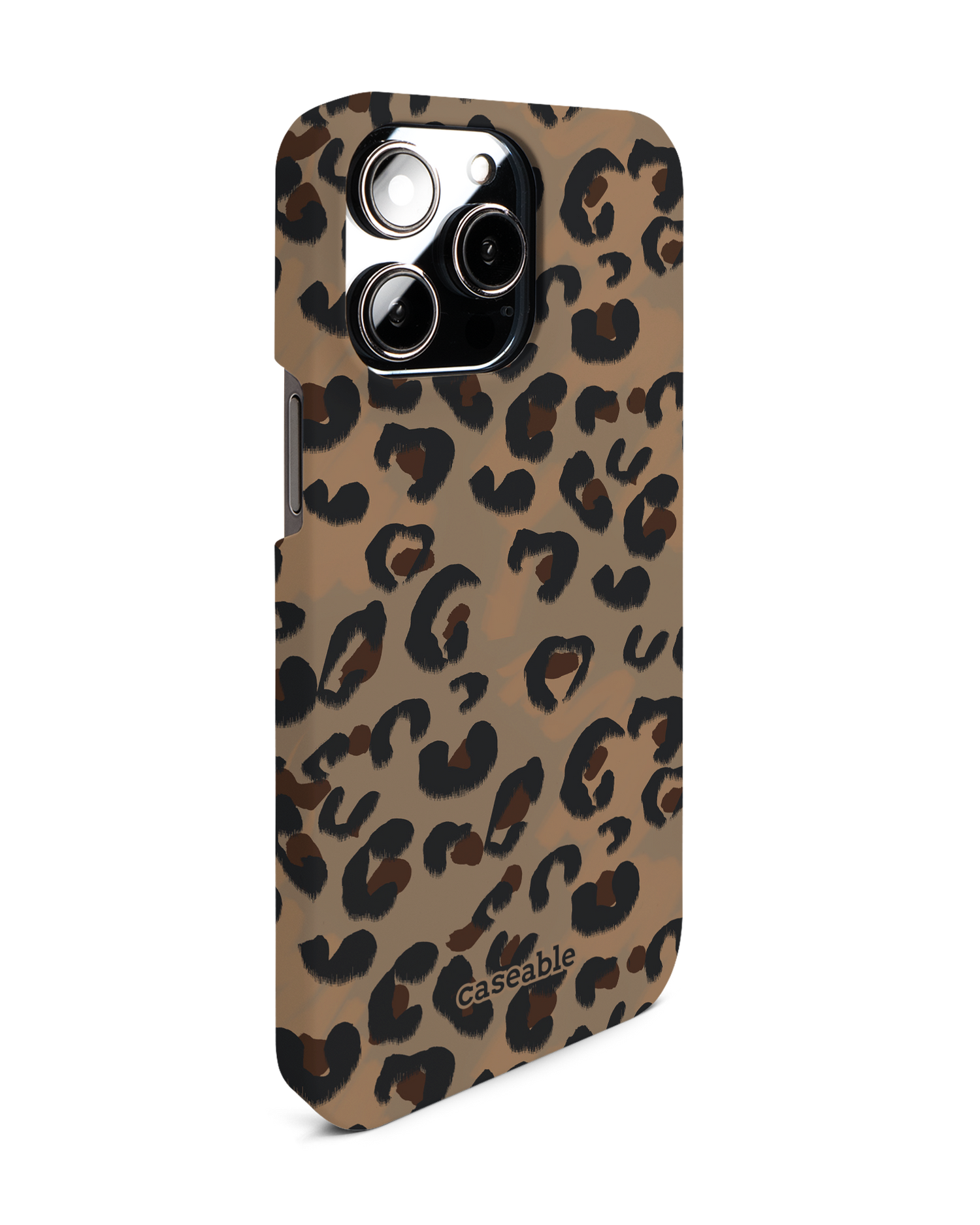 Leopard Repeat Hard Shell Phone Case for Apple iPhone 14 Pro Max: View from the left side