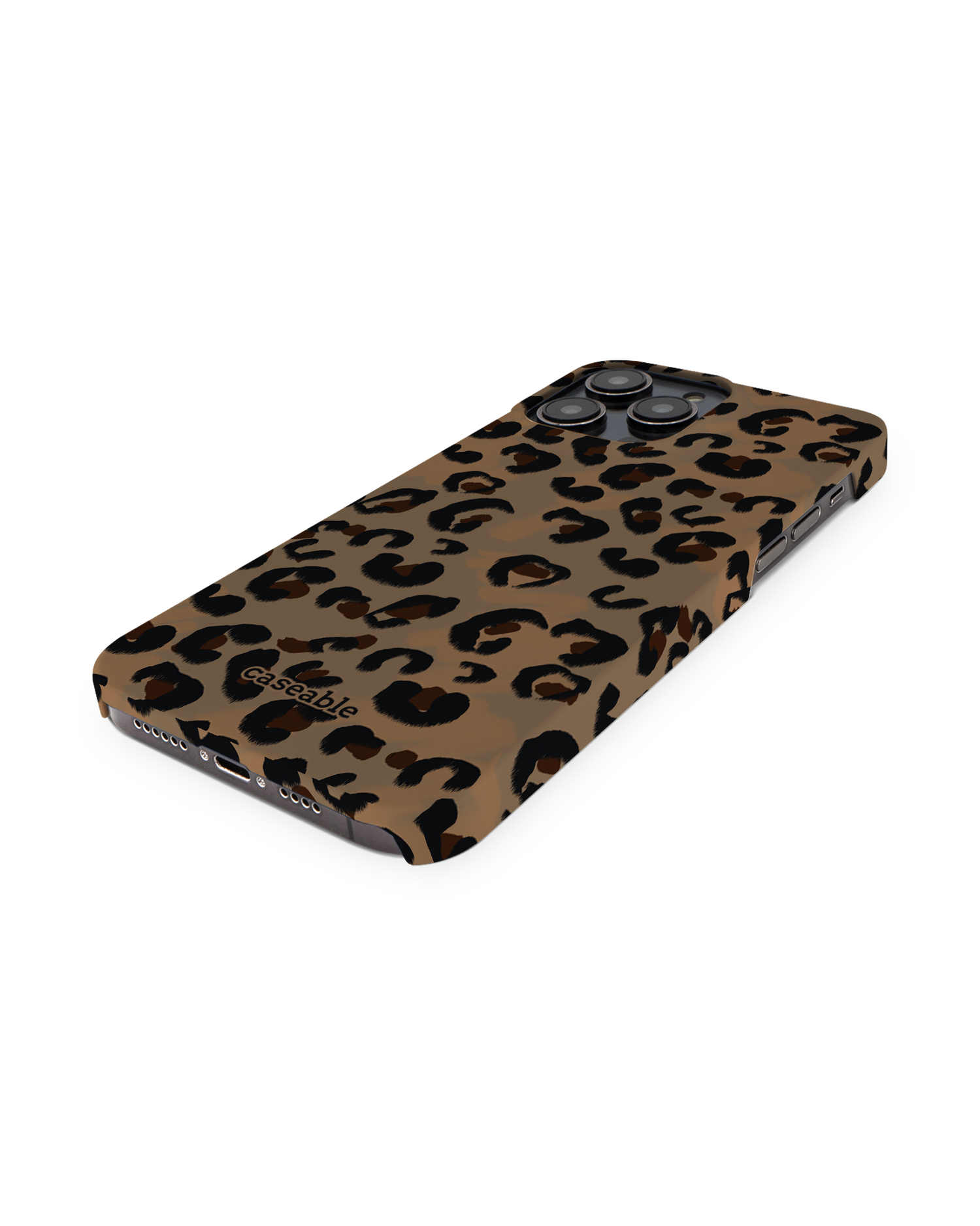 Leopard Repeat Hard Shell Phone Case for Apple iPhone 14 Pro Max: Perspective view