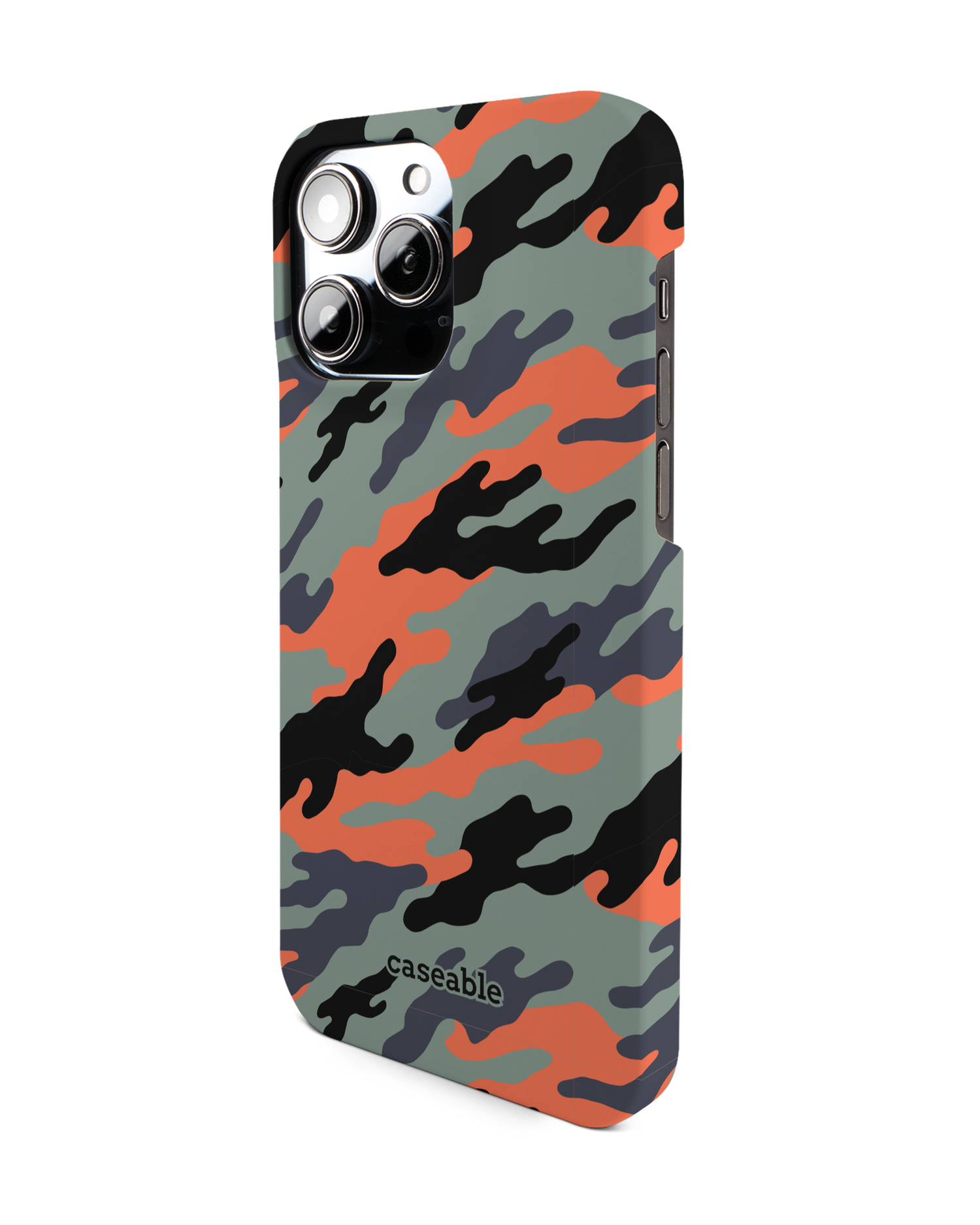 Camo Sunset Hard Shell Phone Case for Apple iPhone 14 Pro Max: View from the right side