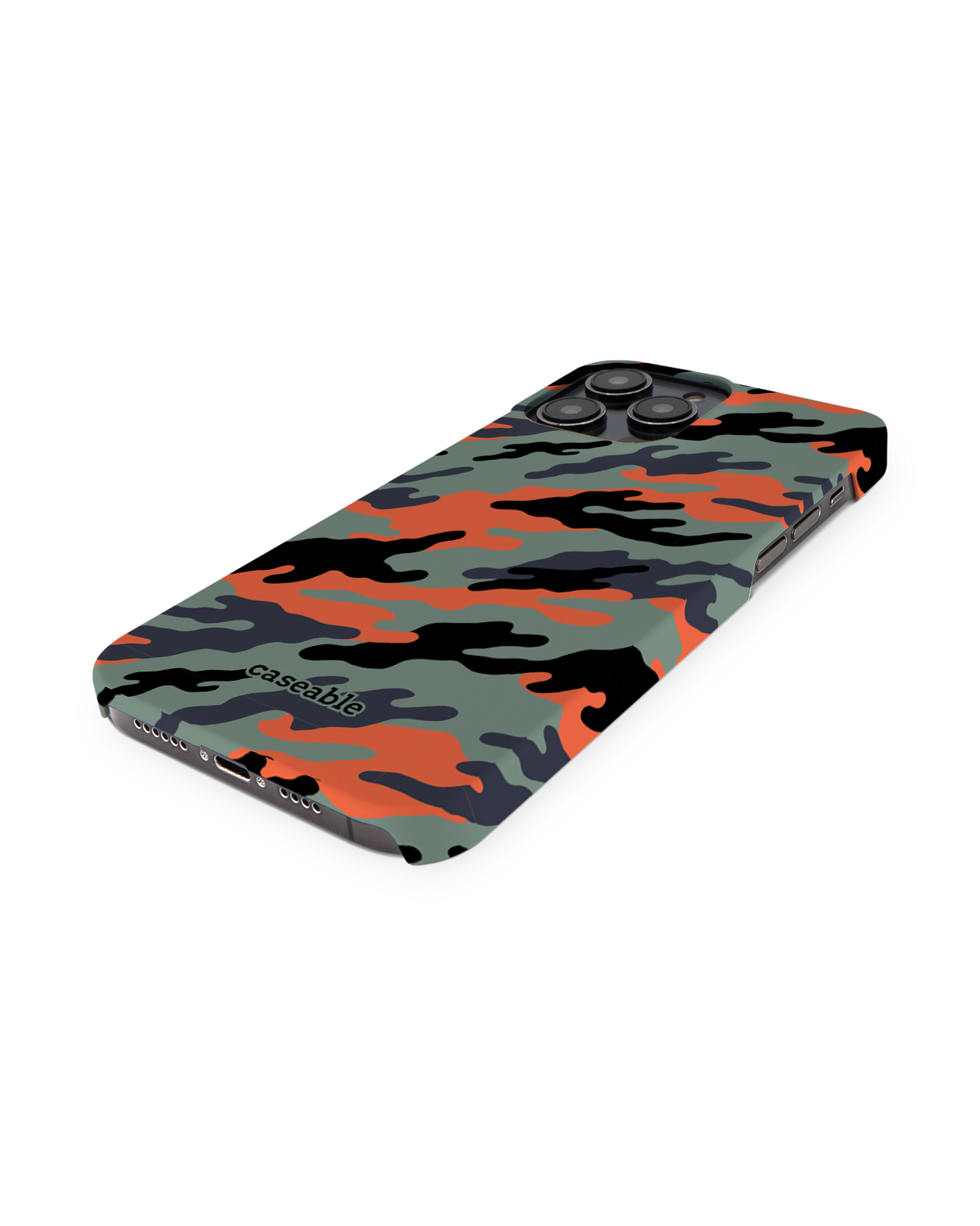 Camo Sunset Hard Shell Phone Case for Apple iPhone 14 Pro Max: Perspective view