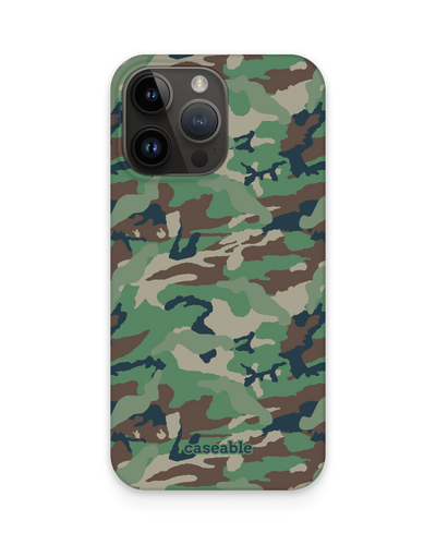 Green and Brown Camo Hard Shell Phone Case for Apple iPhone 14 Pro Max