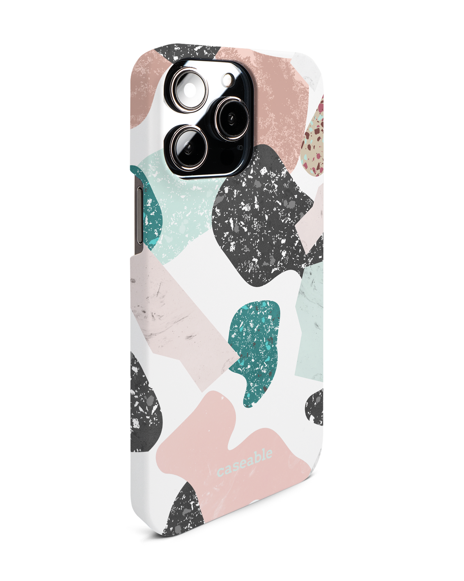 Scattered Shapes Hard Shell Phone Case for Apple iPhone 14 Pro Max: View from the left side