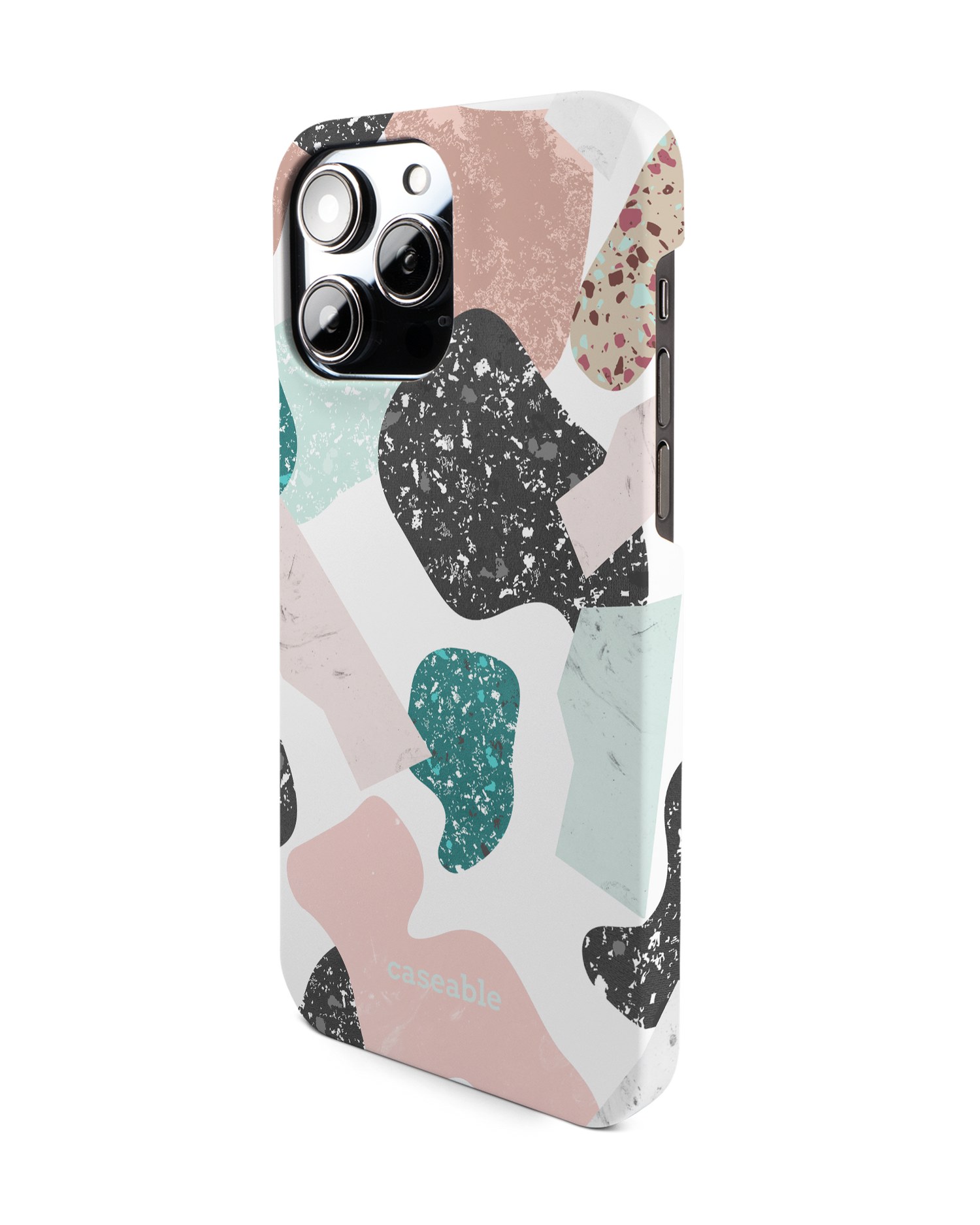 Scattered Shapes Hard Shell Phone Case for Apple iPhone 14 Pro Max: View from the right side