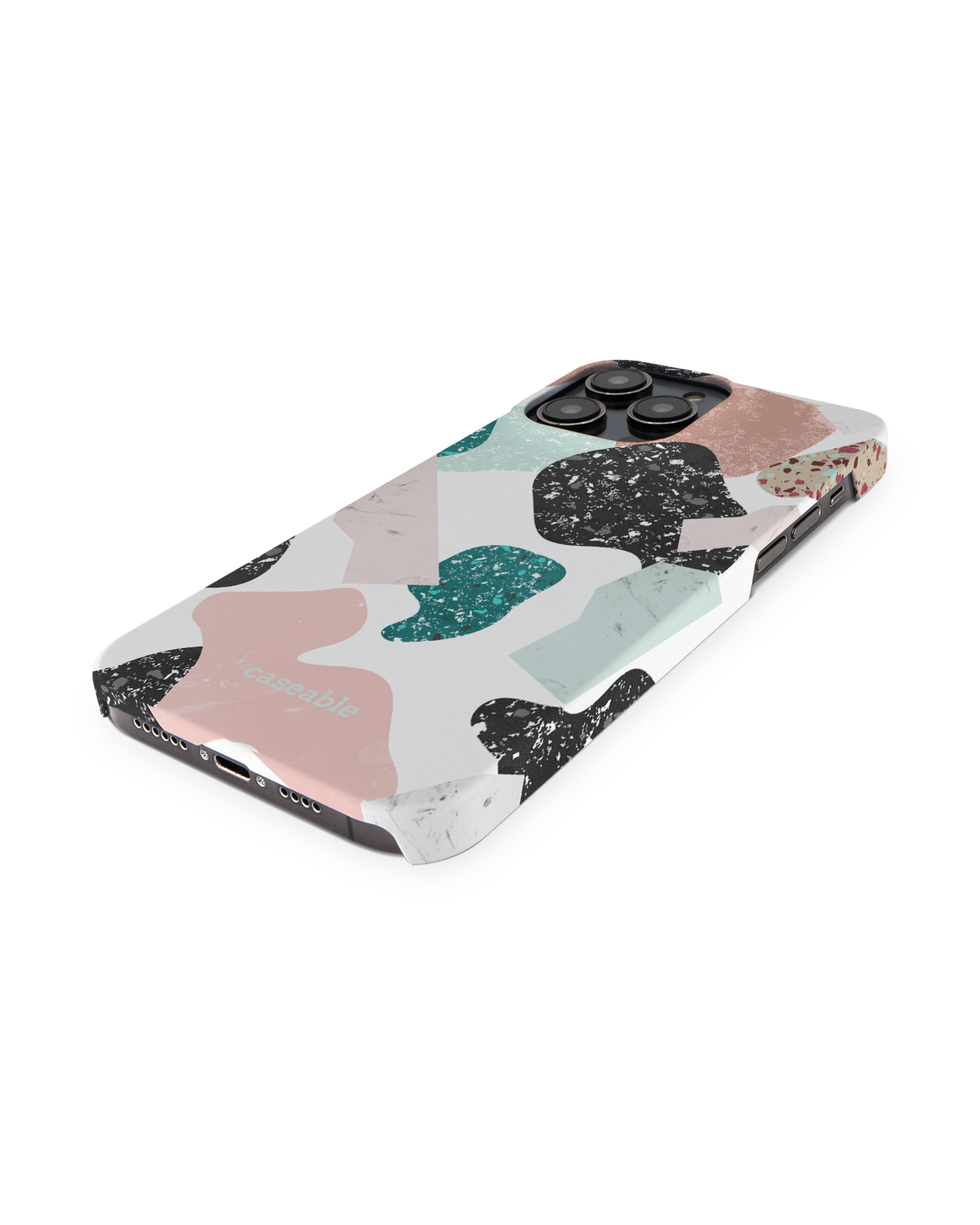 Scattered Shapes Hard Shell Phone Case for Apple iPhone 14 Pro Max: Perspective view