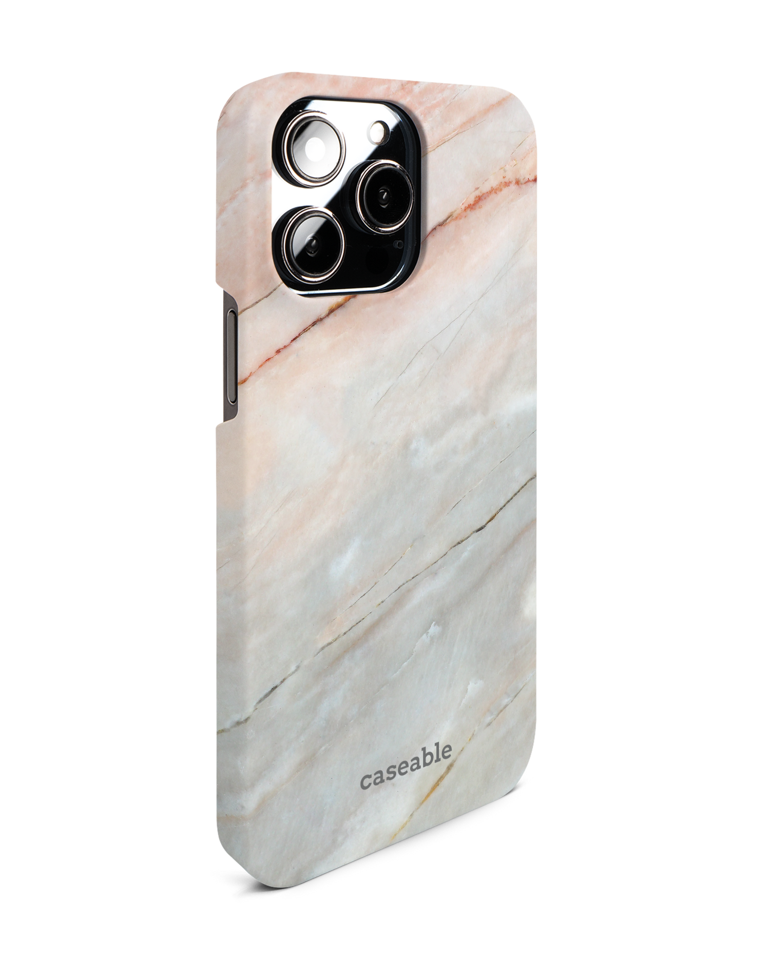 Mother of Pearl Marble Hard Shell Phone Case for Apple iPhone 14 Pro Max: View from the left side