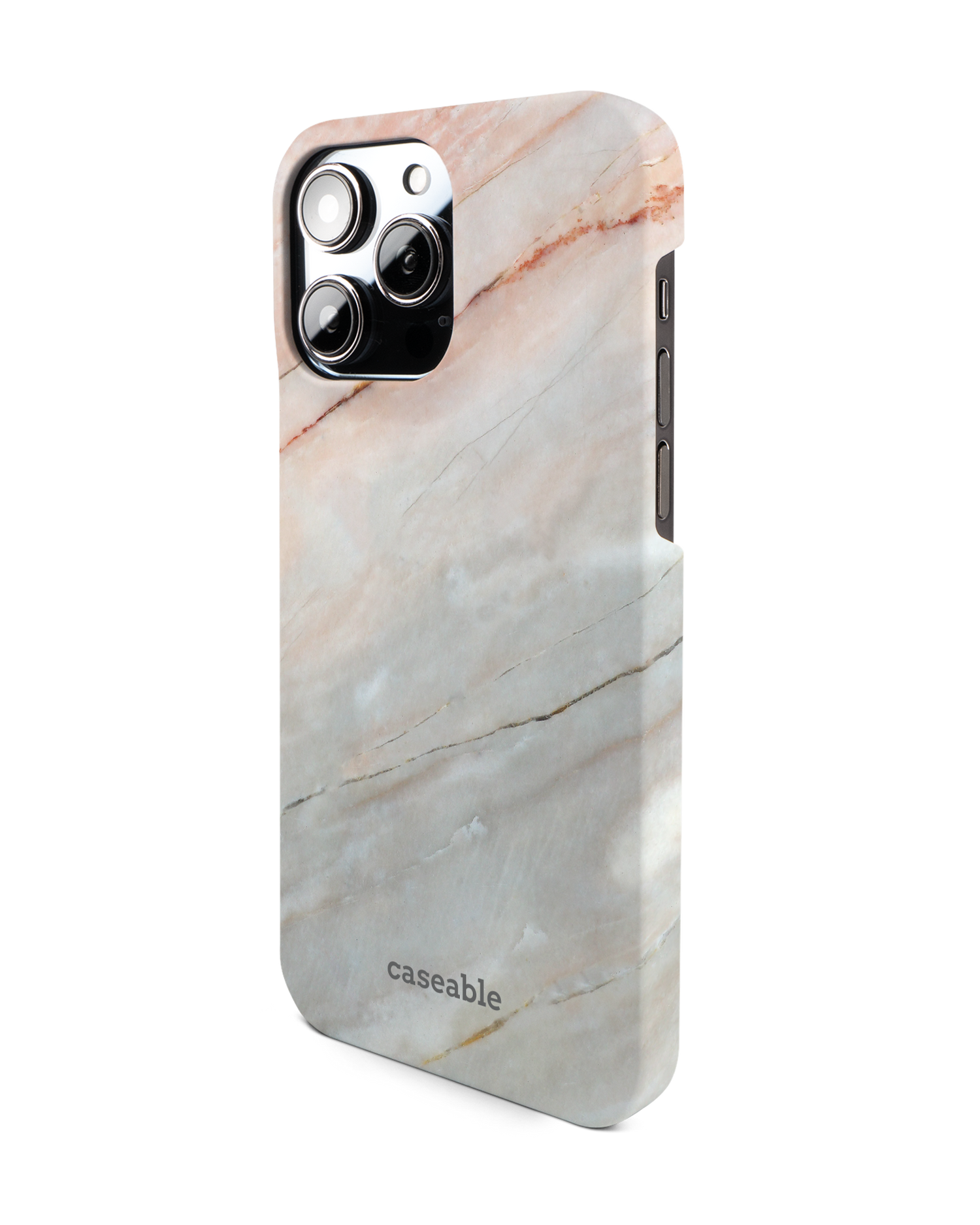 Mother of Pearl Marble Hard Shell Phone Case for Apple iPhone 14 Pro Max: View from the right side