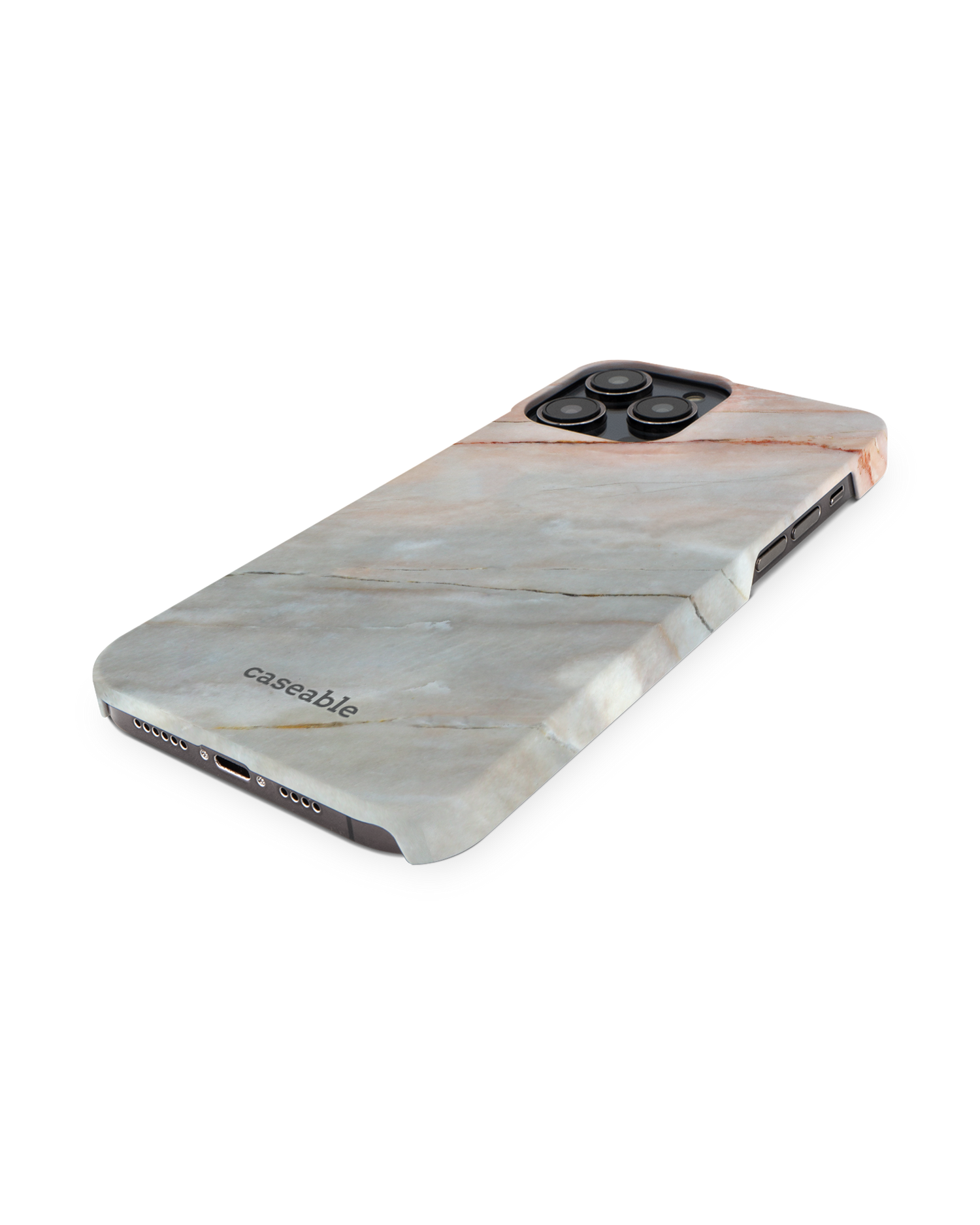 Mother of Pearl Marble Hard Shell Phone Case for Apple iPhone 14 Pro Max: Perspective view
