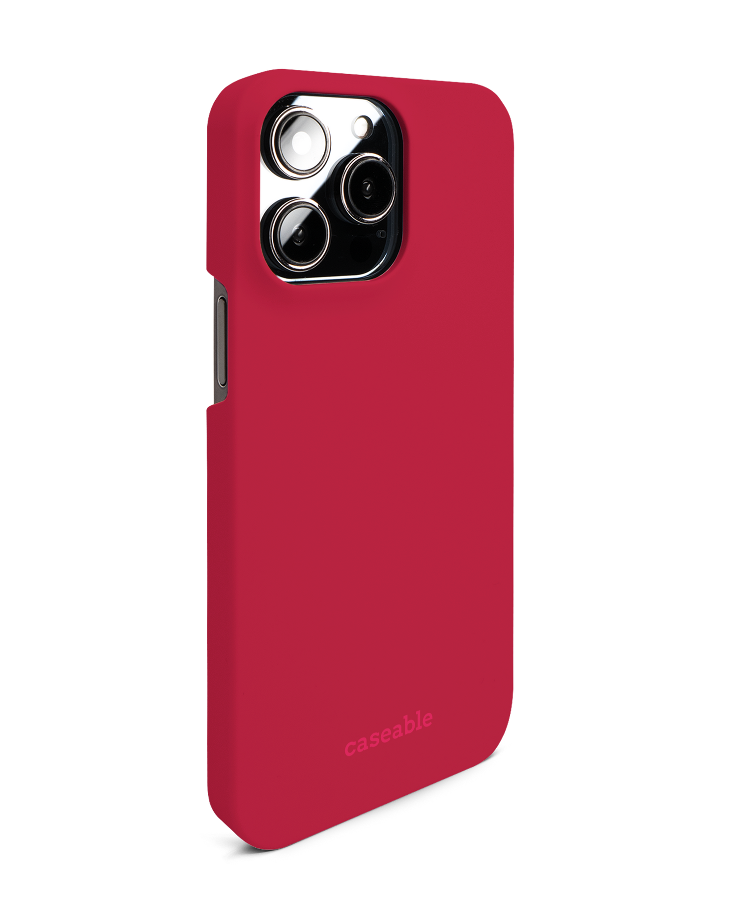 RED Hard Shell Phone Case for Apple iPhone 14 Pro Max: View from the left side