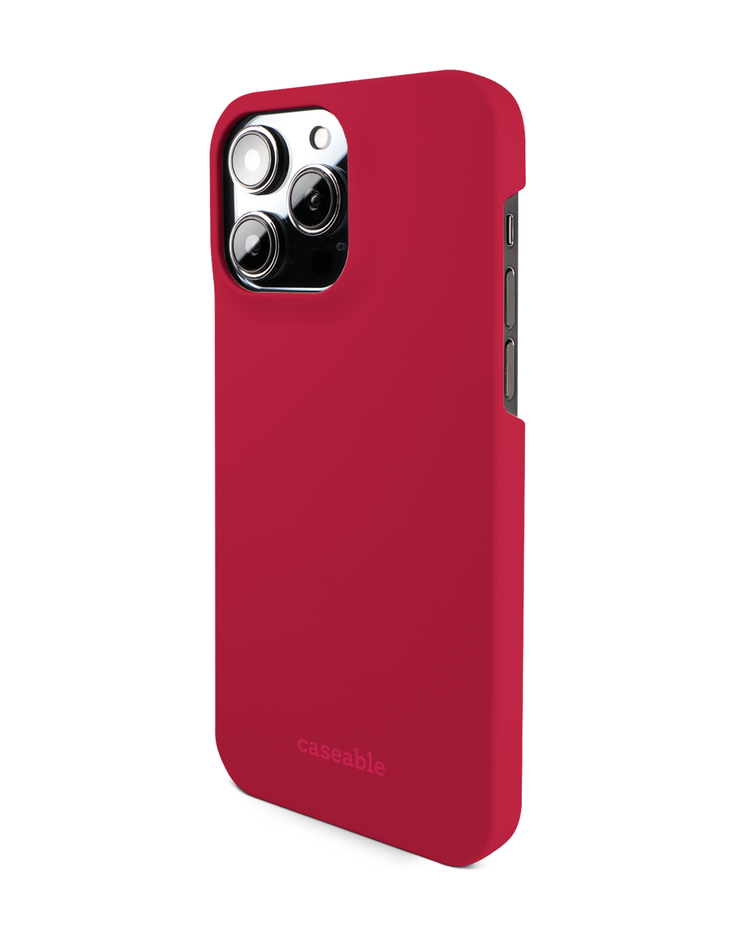 RED Hard Shell Phone Case for Apple iPhone 14 Pro Max: View from the right side