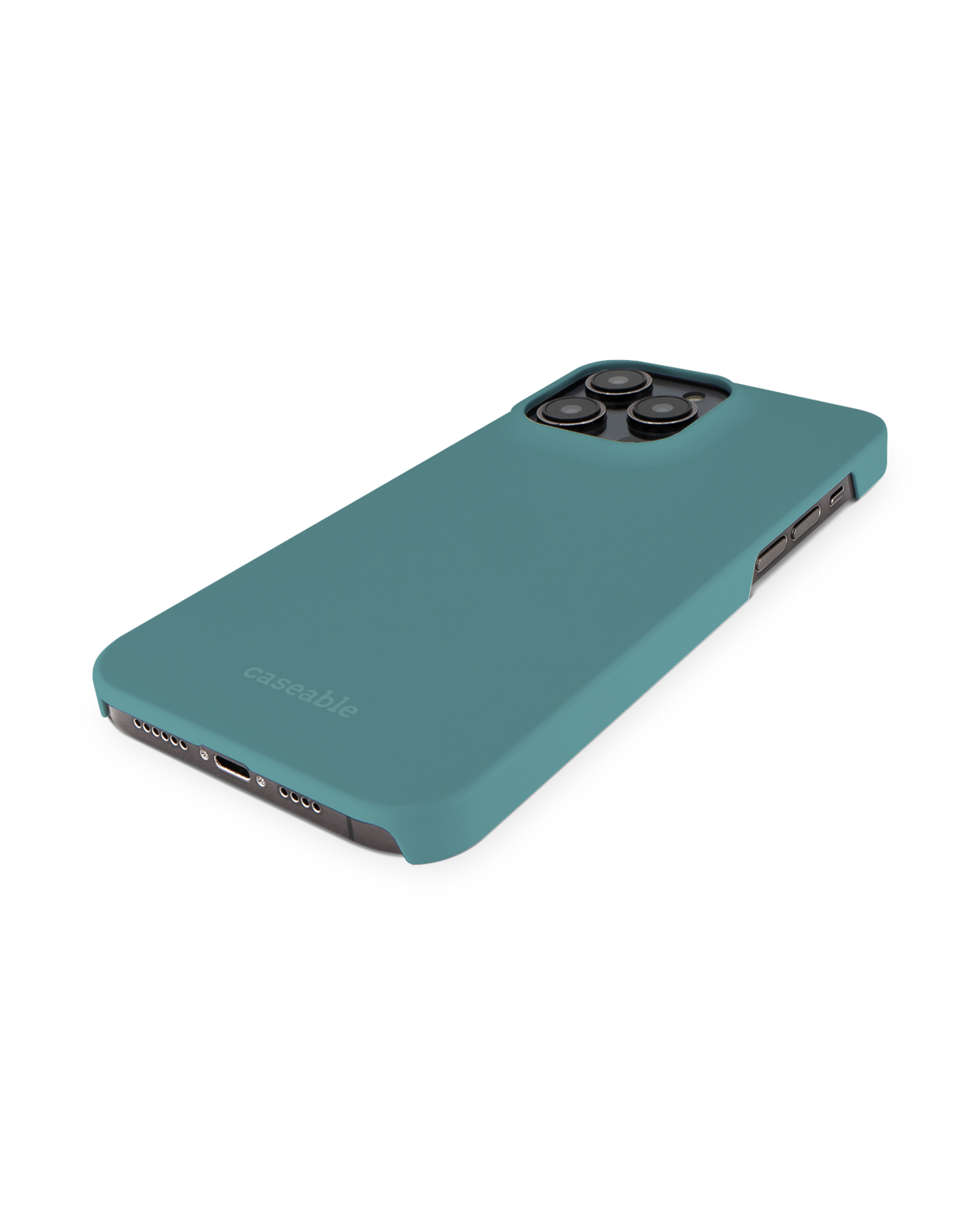 TURQUOISE Hard Shell Phone Case for Apple iPhone 14 Pro Max: Perspective view