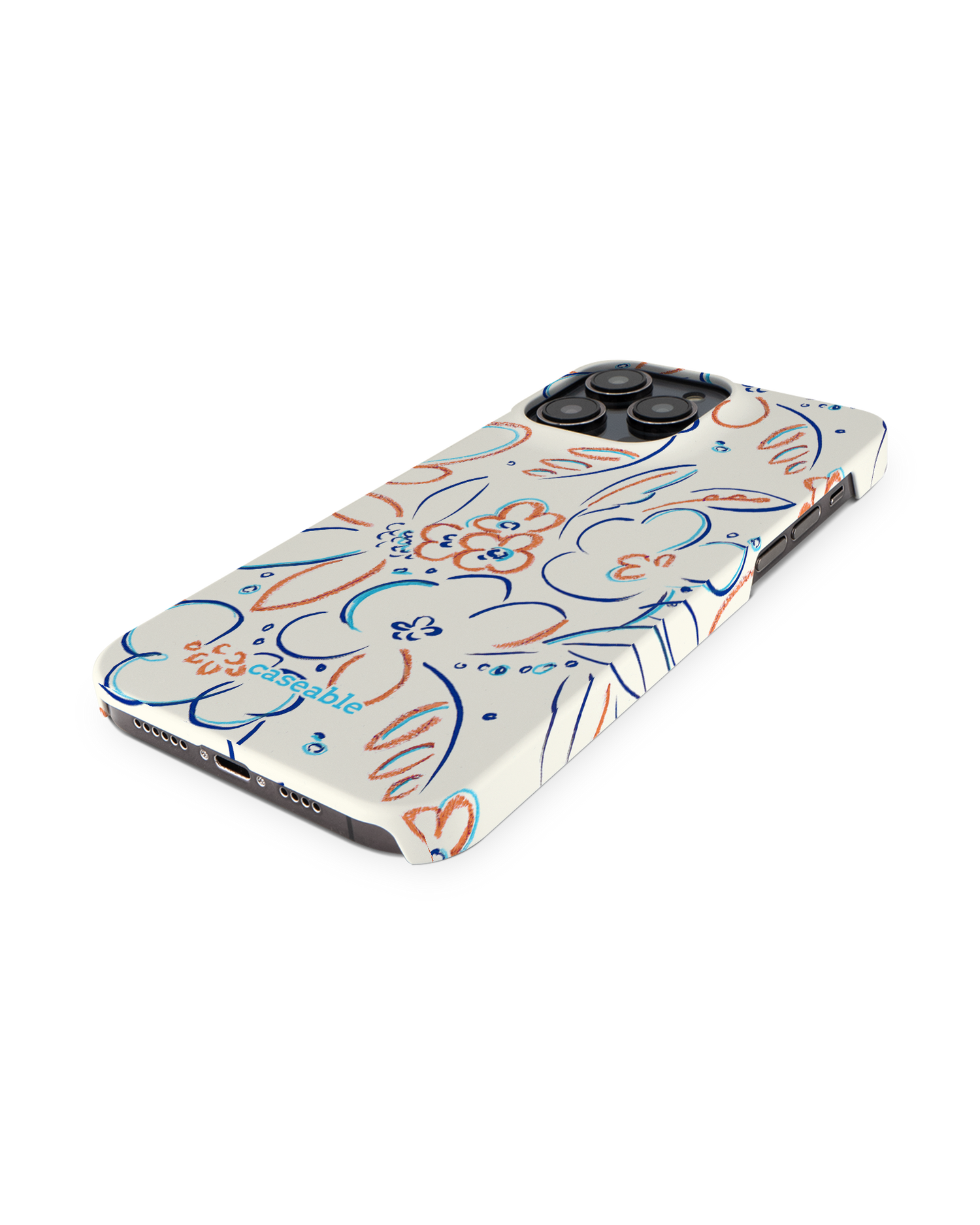 Bloom Doodles Hard Shell Phone Case for Apple iPhone 14 Pro Max: Perspective view