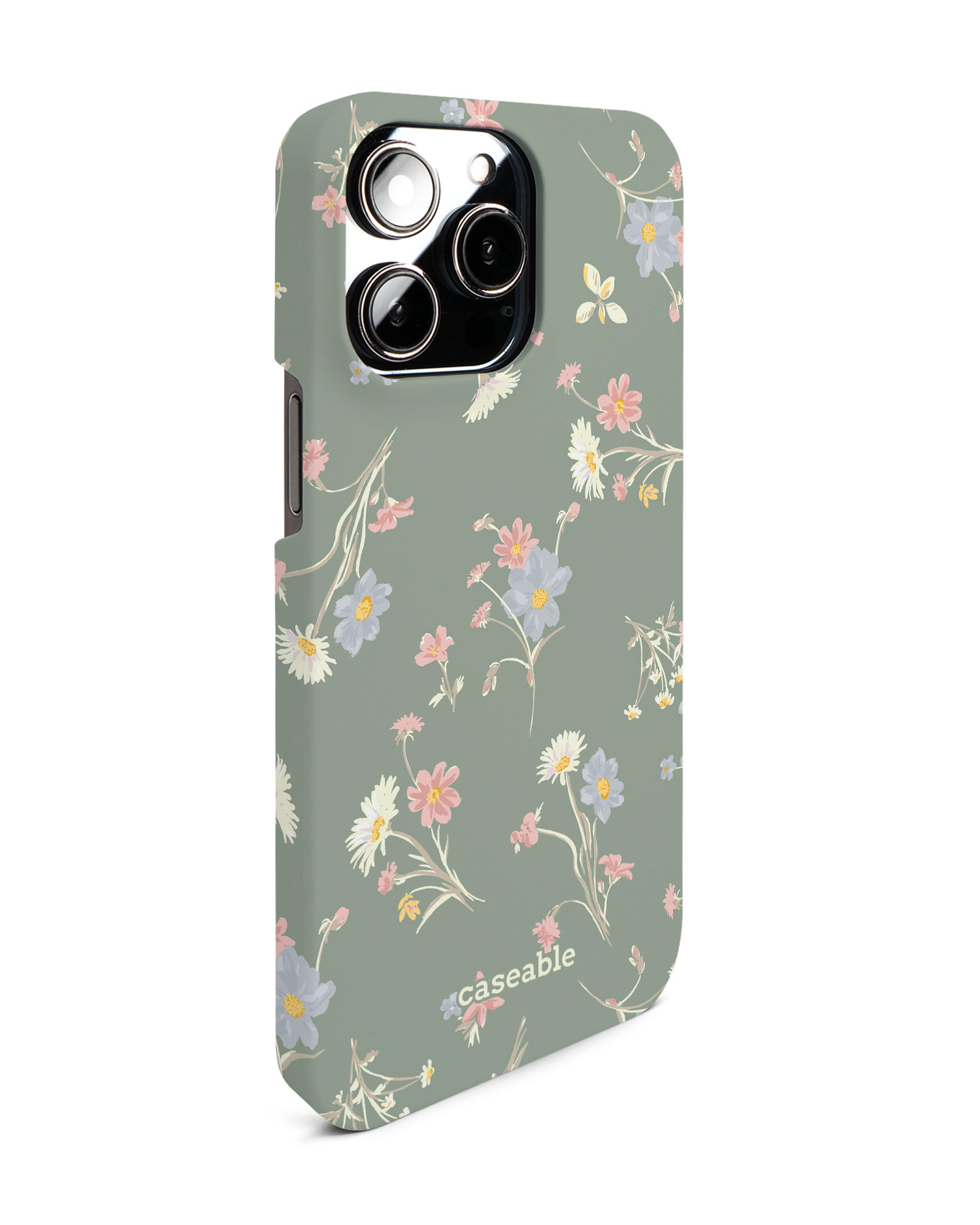 Wild Flower Sprigs Hard Shell Phone Case for Apple iPhone 14 Pro Max: View from the left side
