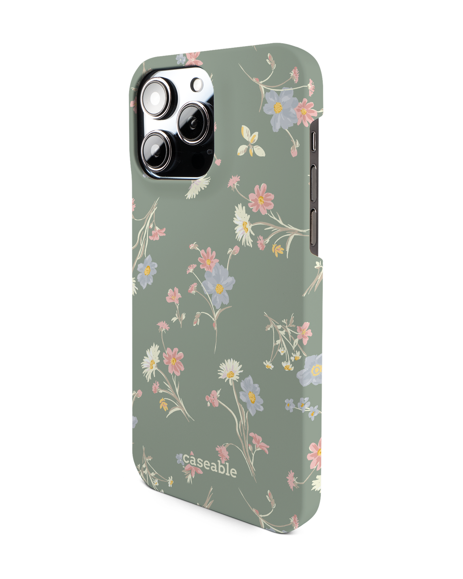 Wild Flower Sprigs Hard Shell Phone Case for Apple iPhone 14 Pro Max: View from the right side