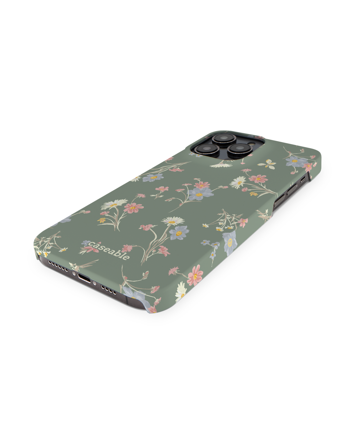 Wild Flower Sprigs Hard Shell Phone Case for Apple iPhone 14 Pro Max: Perspective view