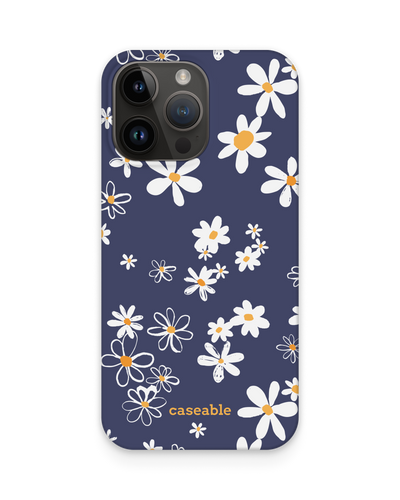 Navy Daisies Hard Shell Phone Case for Apple iPhone 14 Pro Max