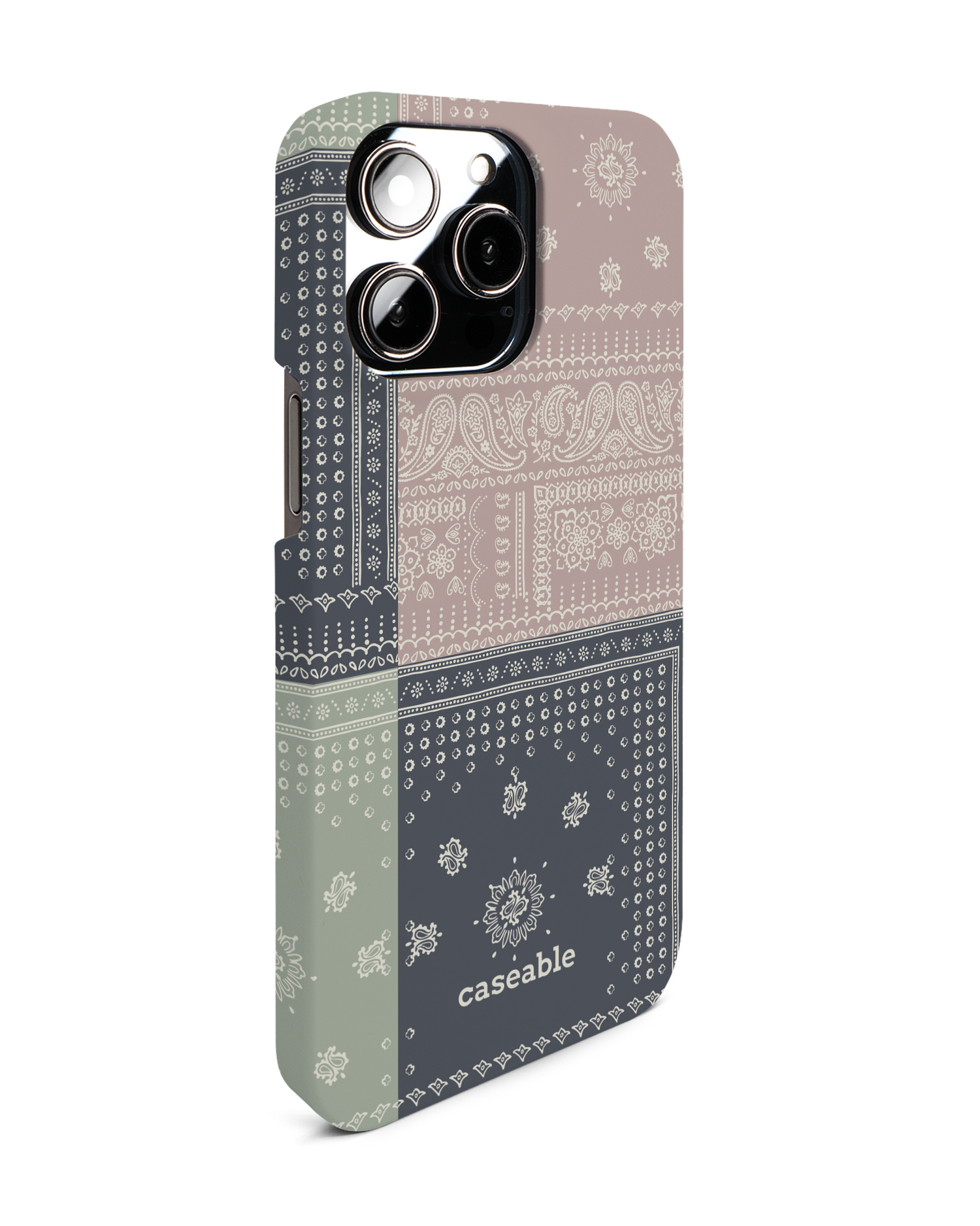 Bandana Patchwork Hard Shell Phone Case for Apple iPhone 14 Pro Max: View from the left side