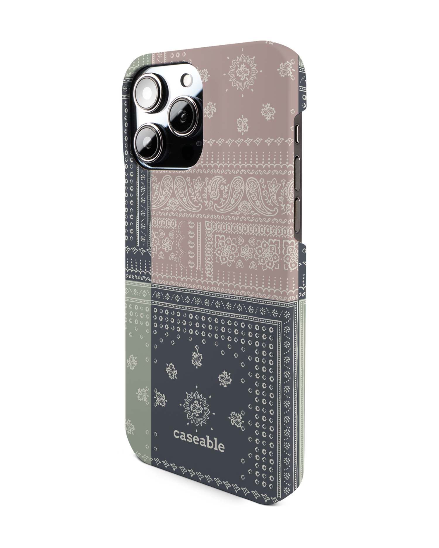 Bandana Patchwork Hard Shell Phone Case for Apple iPhone 14 Pro Max: View from the right side