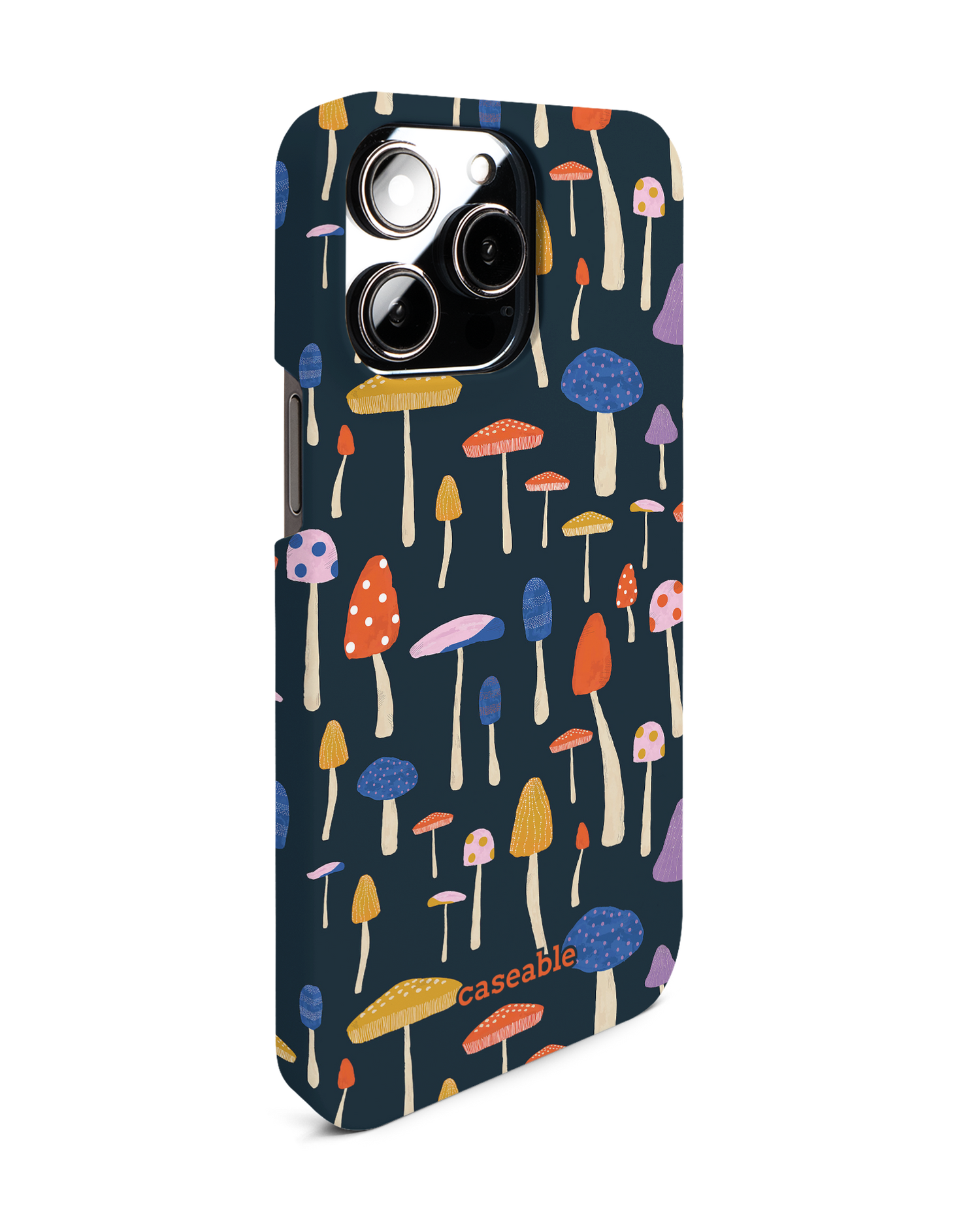 Mushroom Delights Hard Shell Phone Case for Apple iPhone 14 Pro Max: View from the left side