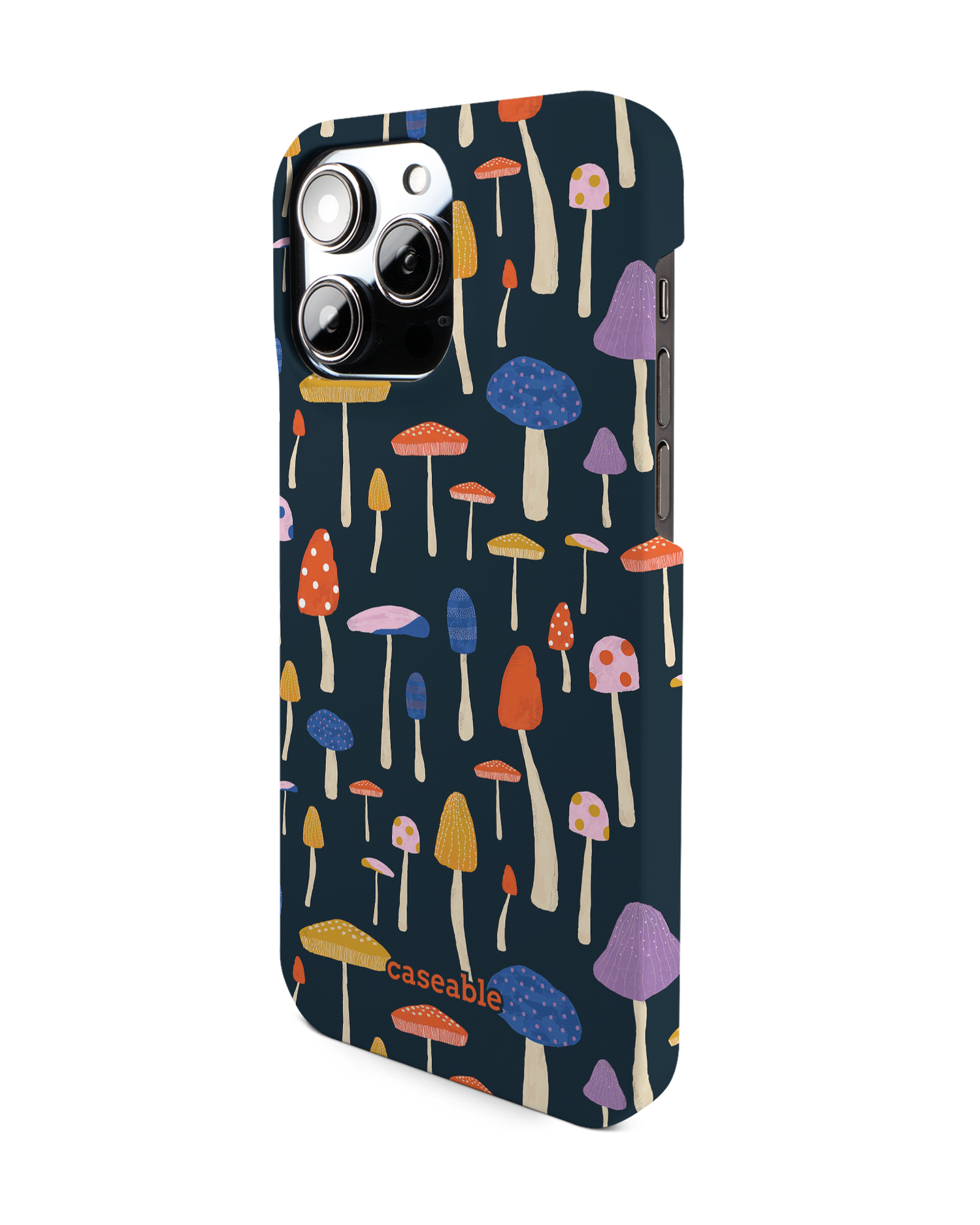 Mushroom Delights Hard Shell Phone Case for Apple iPhone 14 Pro Max: View from the right side