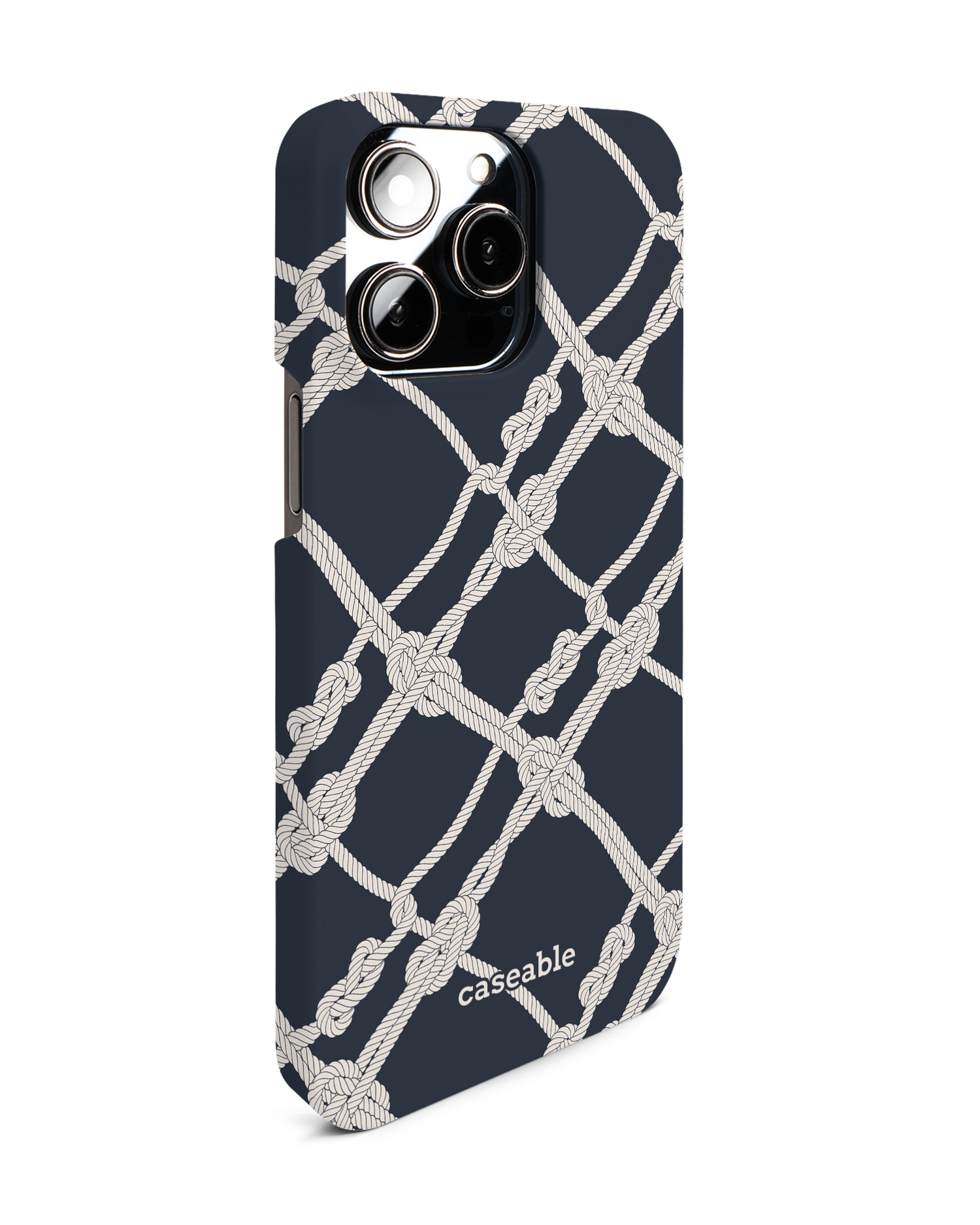 Nautical Knots Hard Shell Phone Case for Apple iPhone 14 Pro Max: View from the left side