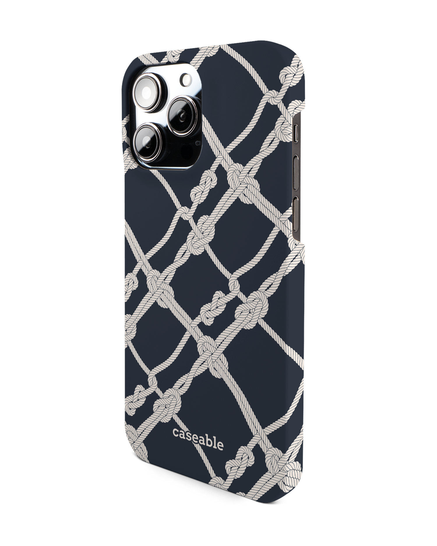 Nautical Knots Hard Shell Phone Case for Apple iPhone 14 Pro Max: View from the right side