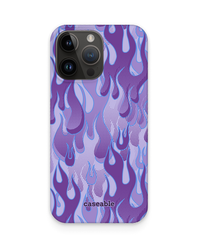 Purple Flames Hard Shell Phone Case for Apple iPhone 14 Pro Max