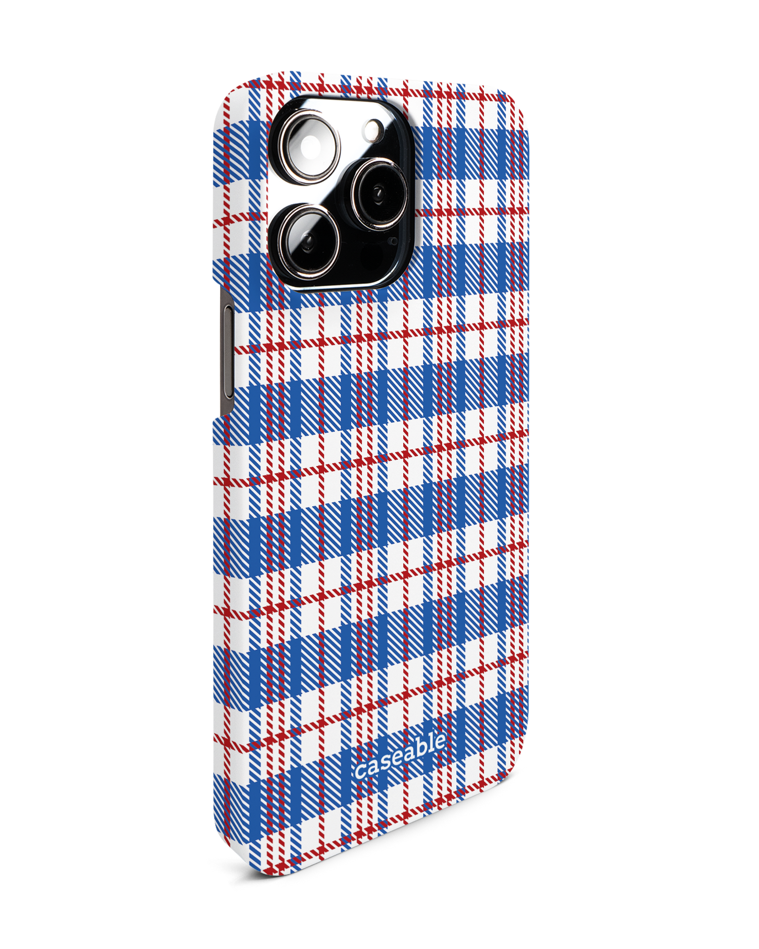 Plaid Market Bag Hard Shell Phone Case for Apple iPhone 14 Pro Max: View from the left side