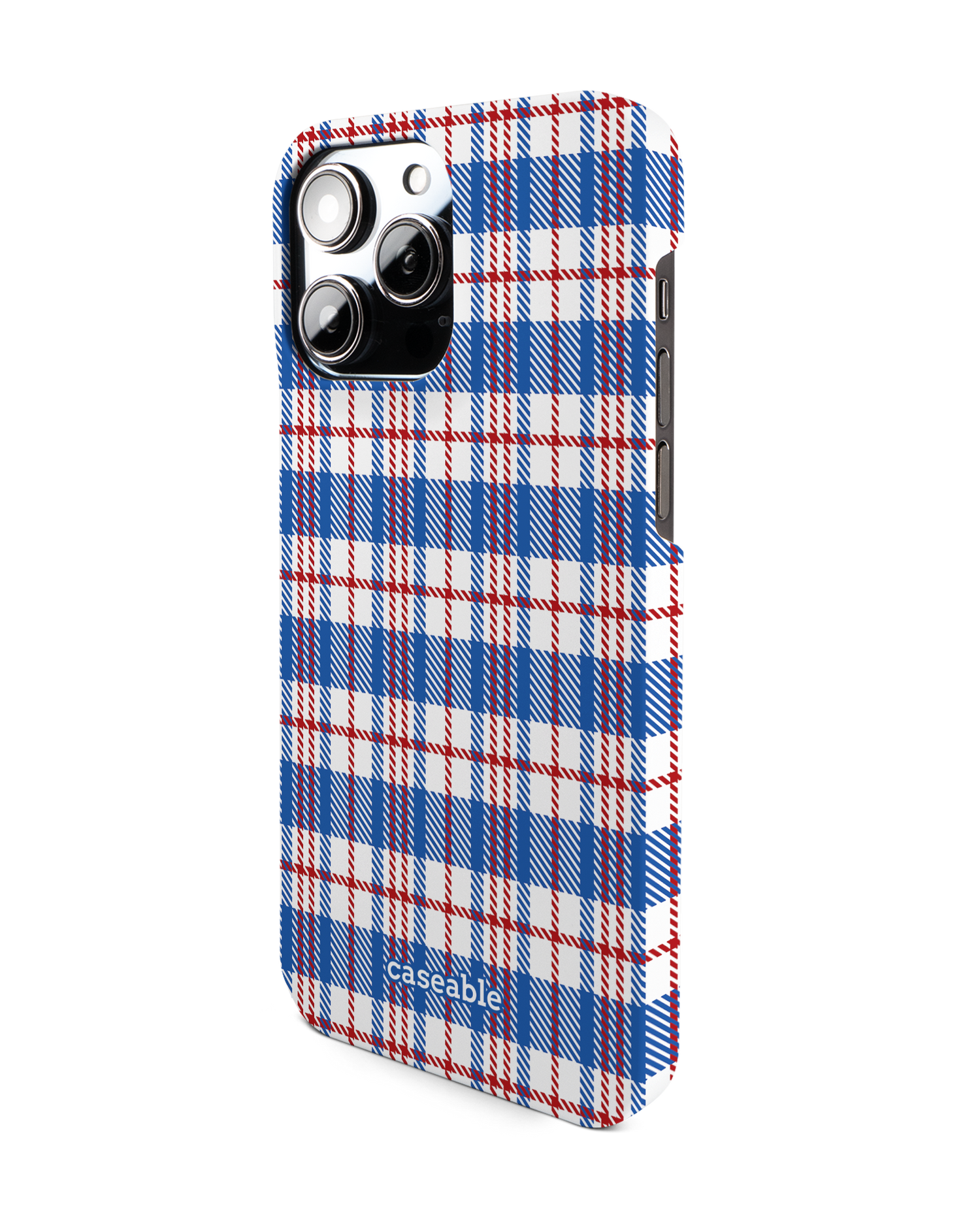 Plaid Market Bag Hard Shell Phone Case for Apple iPhone 14 Pro Max: View from the right side