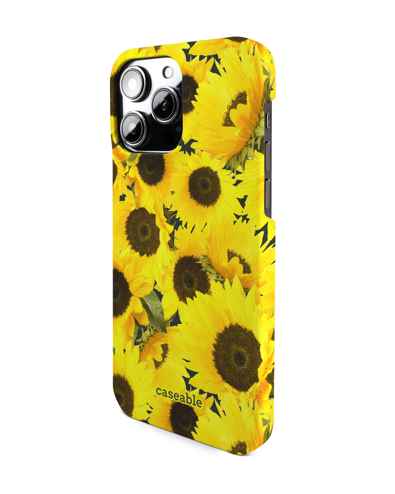 Sunflowers Hard Shell Phone Case for Apple iPhone 14 Pro Max: View from the right side
