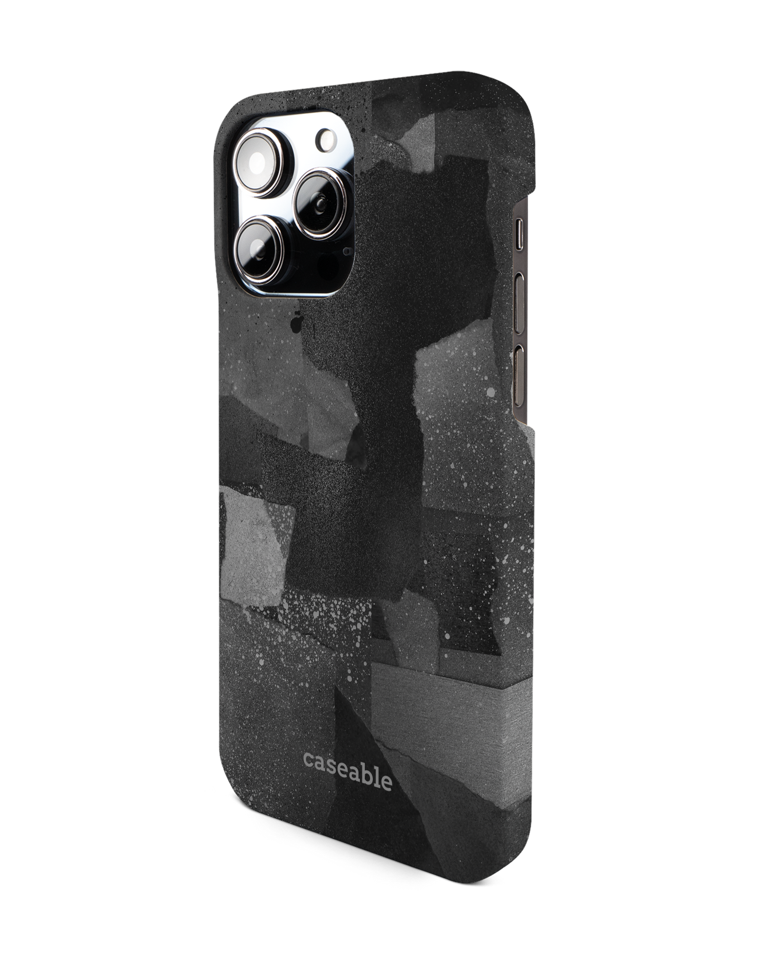 Torn Paper Collage Hard Shell Phone Case for Apple iPhone 14 Pro Max: View from the right side