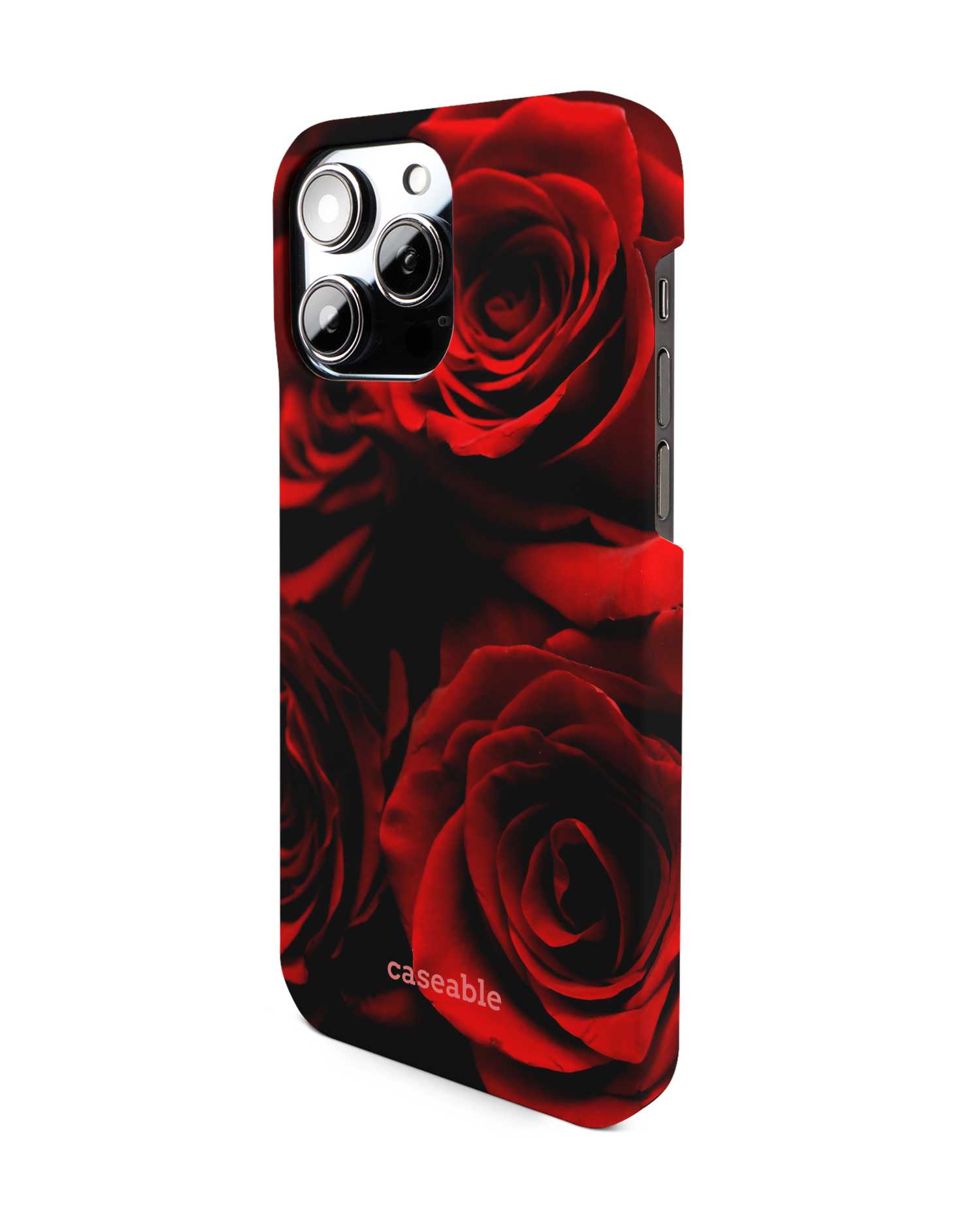 Red Roses Hard Shell Phone Case for Apple iPhone 14 Pro Max: View from the right side