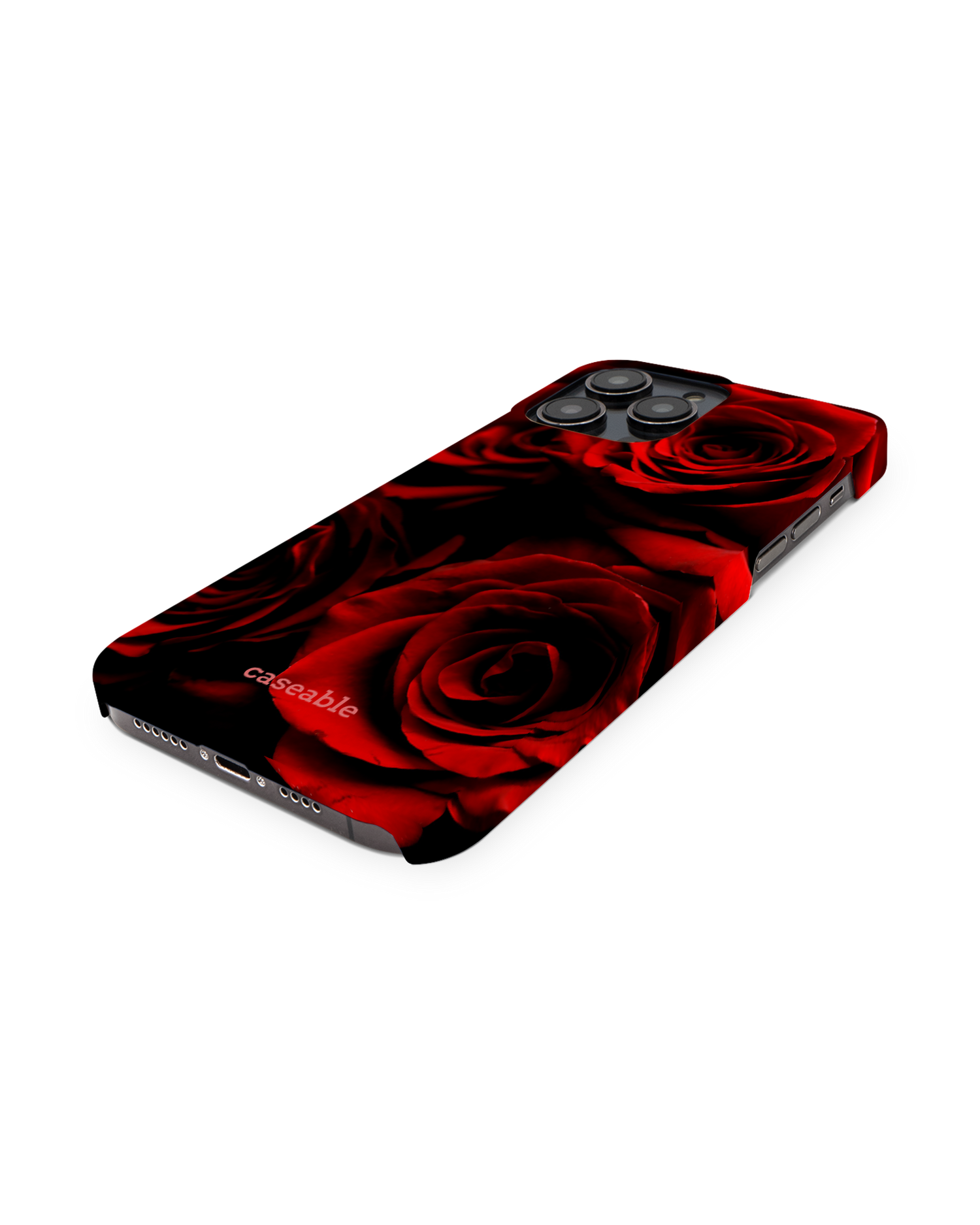 Red Roses Hard Shell Phone Case for Apple iPhone 14 Pro Max: Perspective view