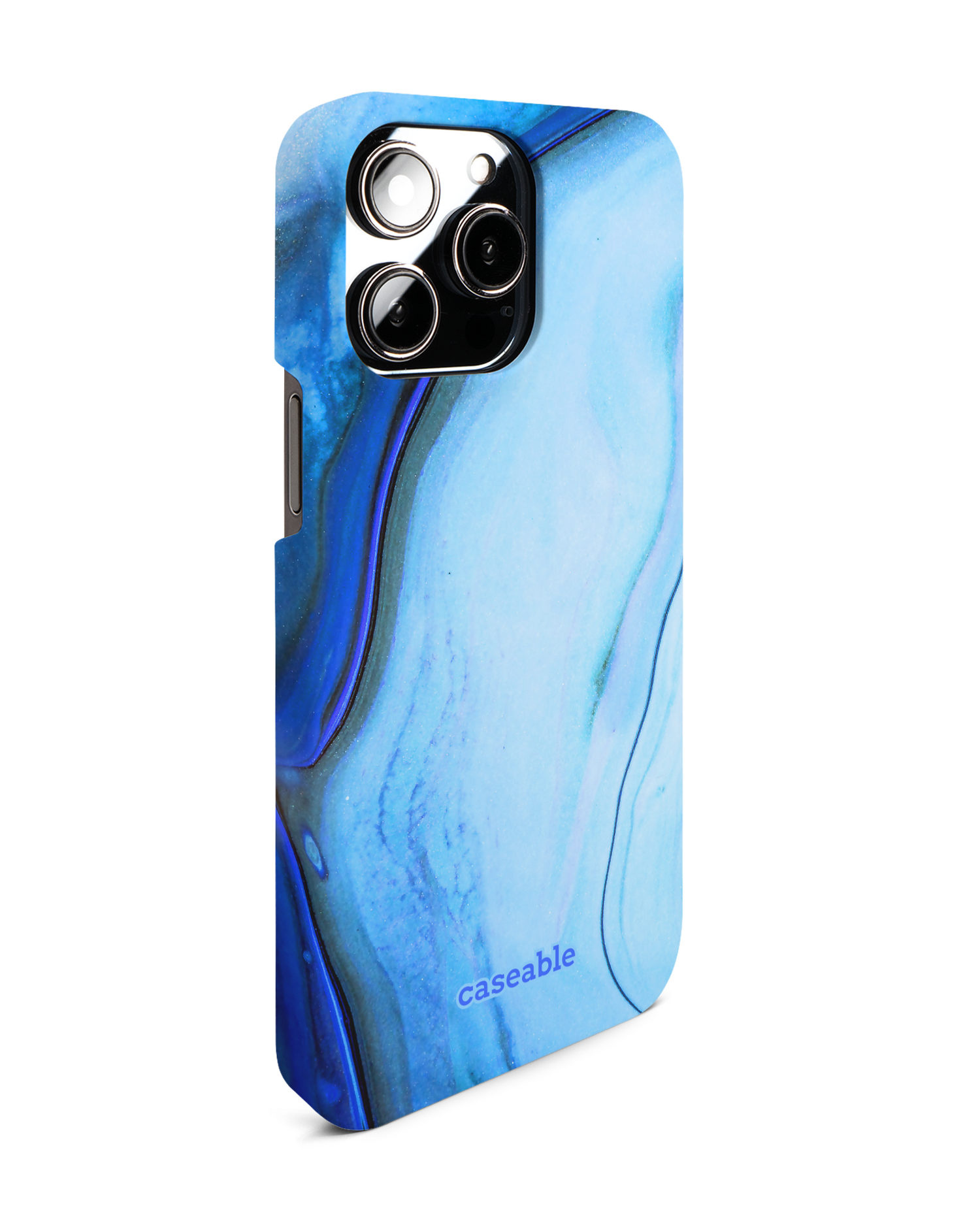 Cool Blues Hard Shell Phone Case for Apple iPhone 14 Pro Max: View from the left side