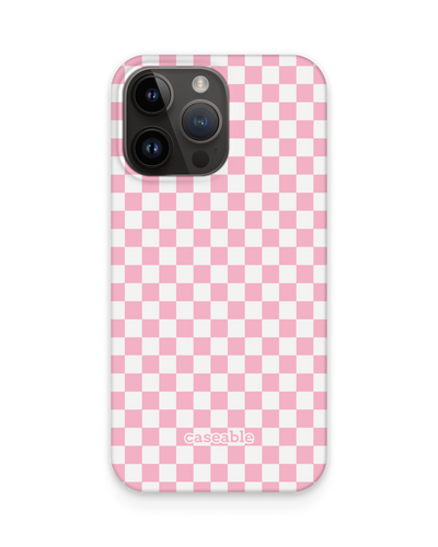 Pink Checkerboard Hard Shell Phone Case for Apple iPhone 14 Pro Max