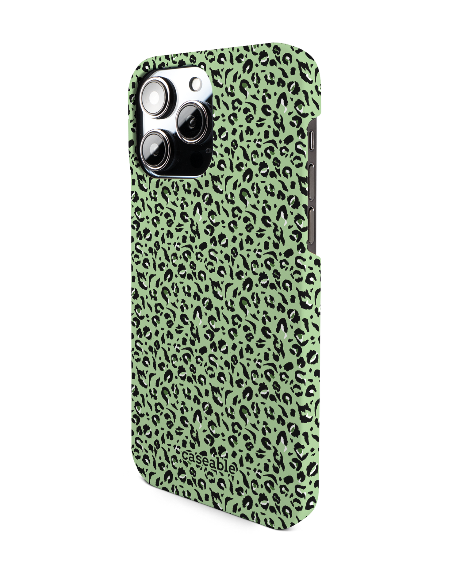 Mint Leopard Hard Shell Phone Case for Apple iPhone 14 Pro Max: View from the right side