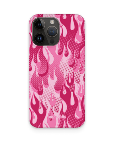 Pink Flames Hard Shell Phone Case for Apple iPhone 15 Pro Max