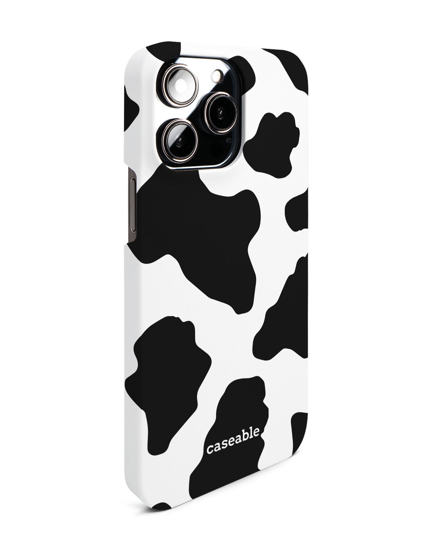 Cow Print 2 Hard Shell Phone Case for Apple iPhone 14 Pro Max: View from the left side