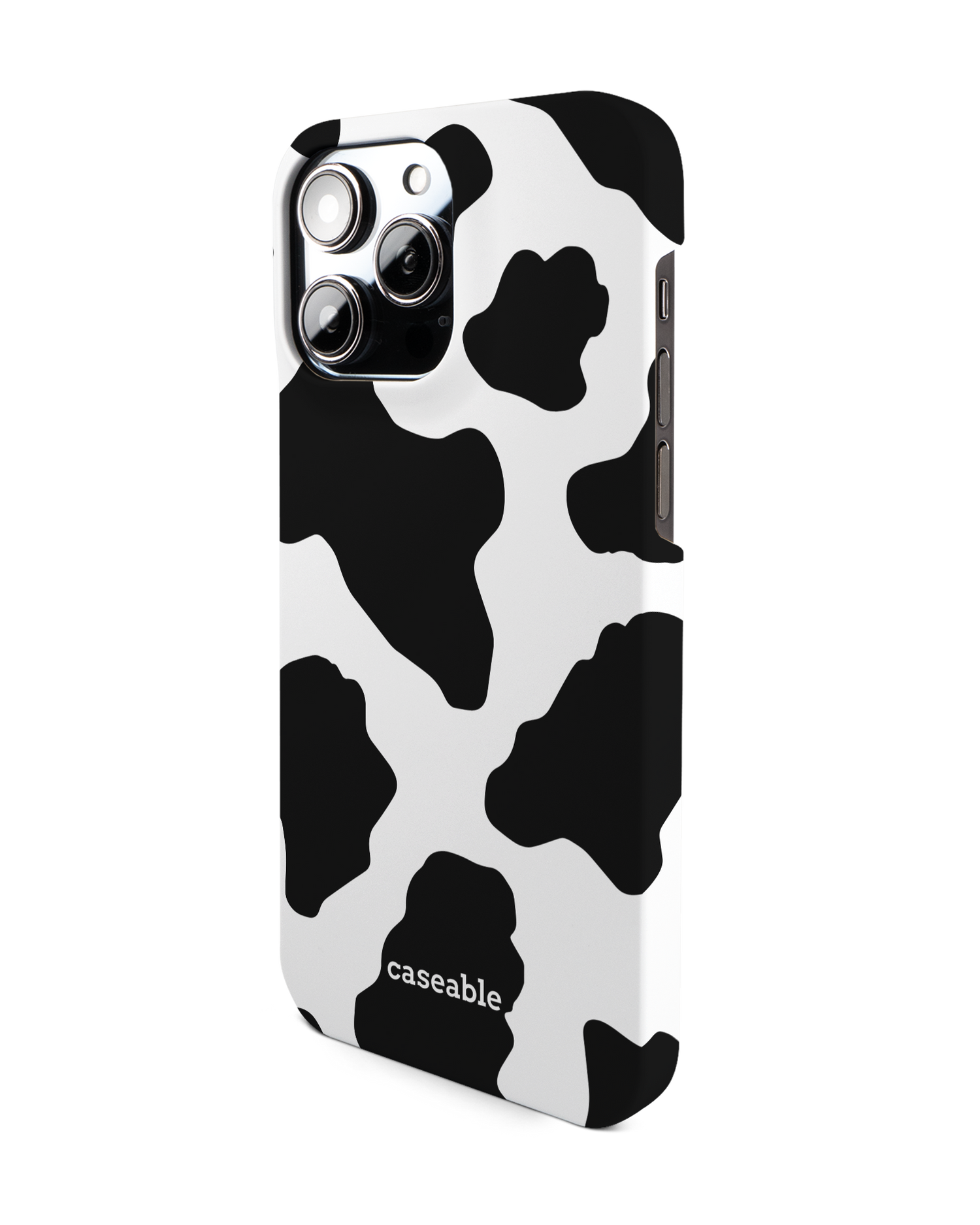 Cow Print 2 Hard Shell Phone Case for Apple iPhone 14 Pro Max: View from the right side