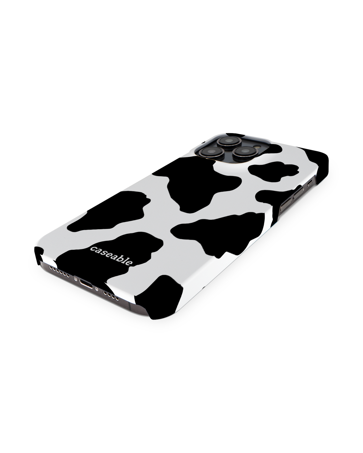 Cow Print 2 Hard Shell Phone Case for Apple iPhone 14 Pro Max: Perspective view