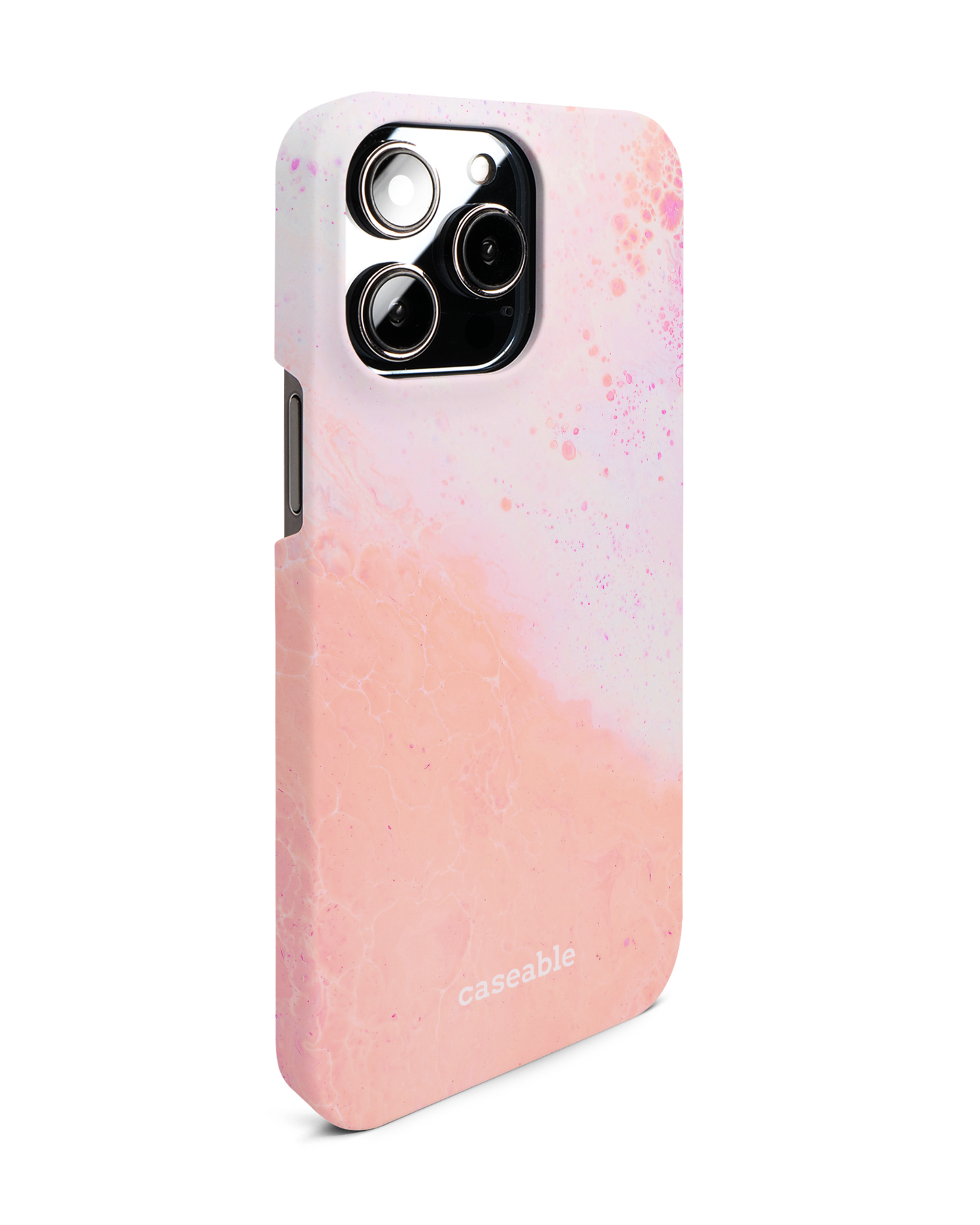 Peaches & Cream Marble Hard Shell Phone Case for Apple iPhone 14 Pro Max: View from the left side