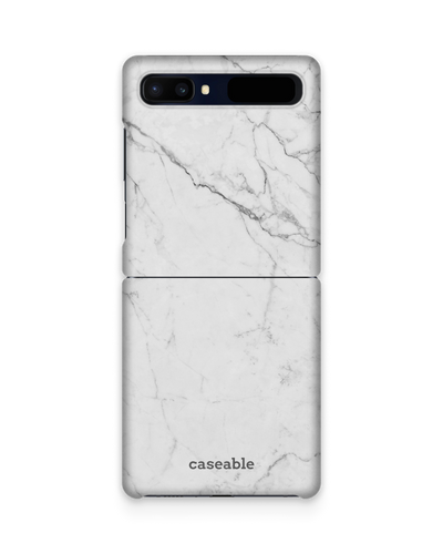 White Marble Hard Shell Phone Case Samsung Galaxy Z Flip