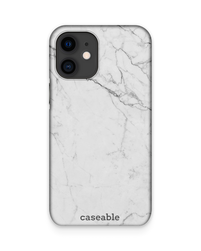 White Marble Hard Shell Phone Case Apple iPhone 12 mini
