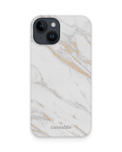 Gold Marble Elegance Hard Shell Phone Case for Apple iPhone 14