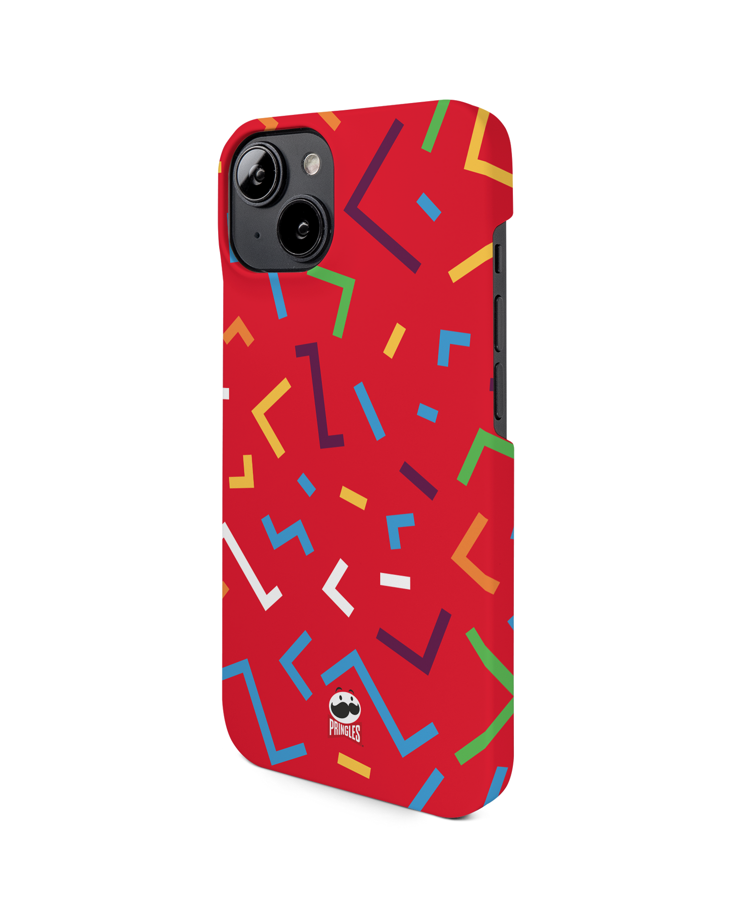 Pringles Confetti Hard Shell Phone Case for Apple iPhone 14: View from the right side