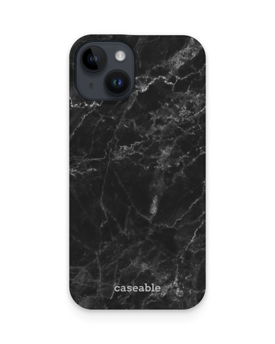 Midnight Marble Hard Shell Phone Case for Apple iPhone 15