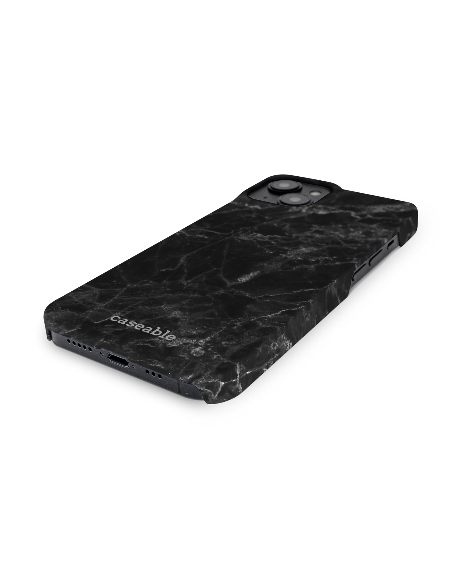 Midnight Marble Hard Shell Phone Case for Apple iPhone 14: Lying