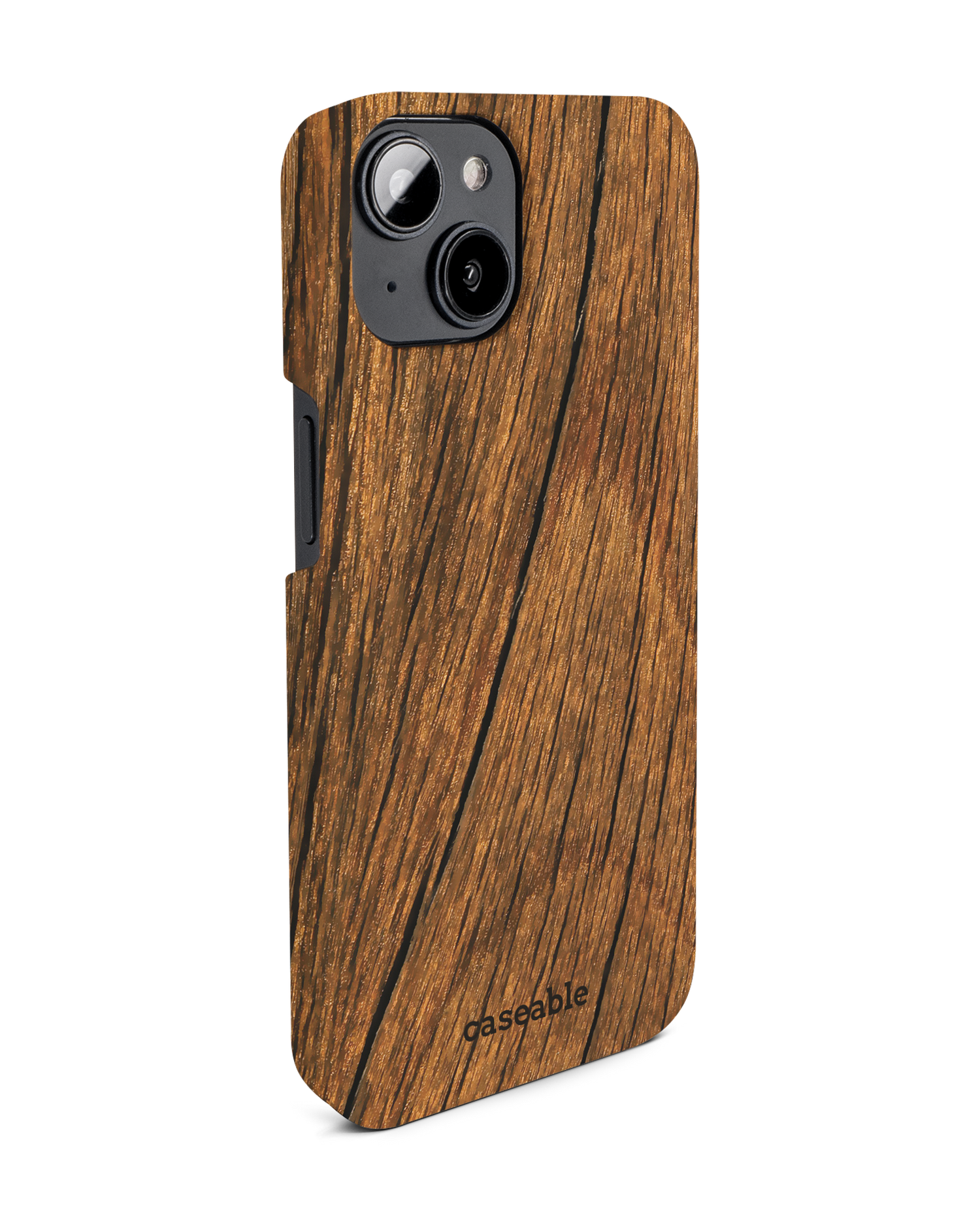 Wood Hard Shell Phone Case for Apple iPhone 14: View from the left side